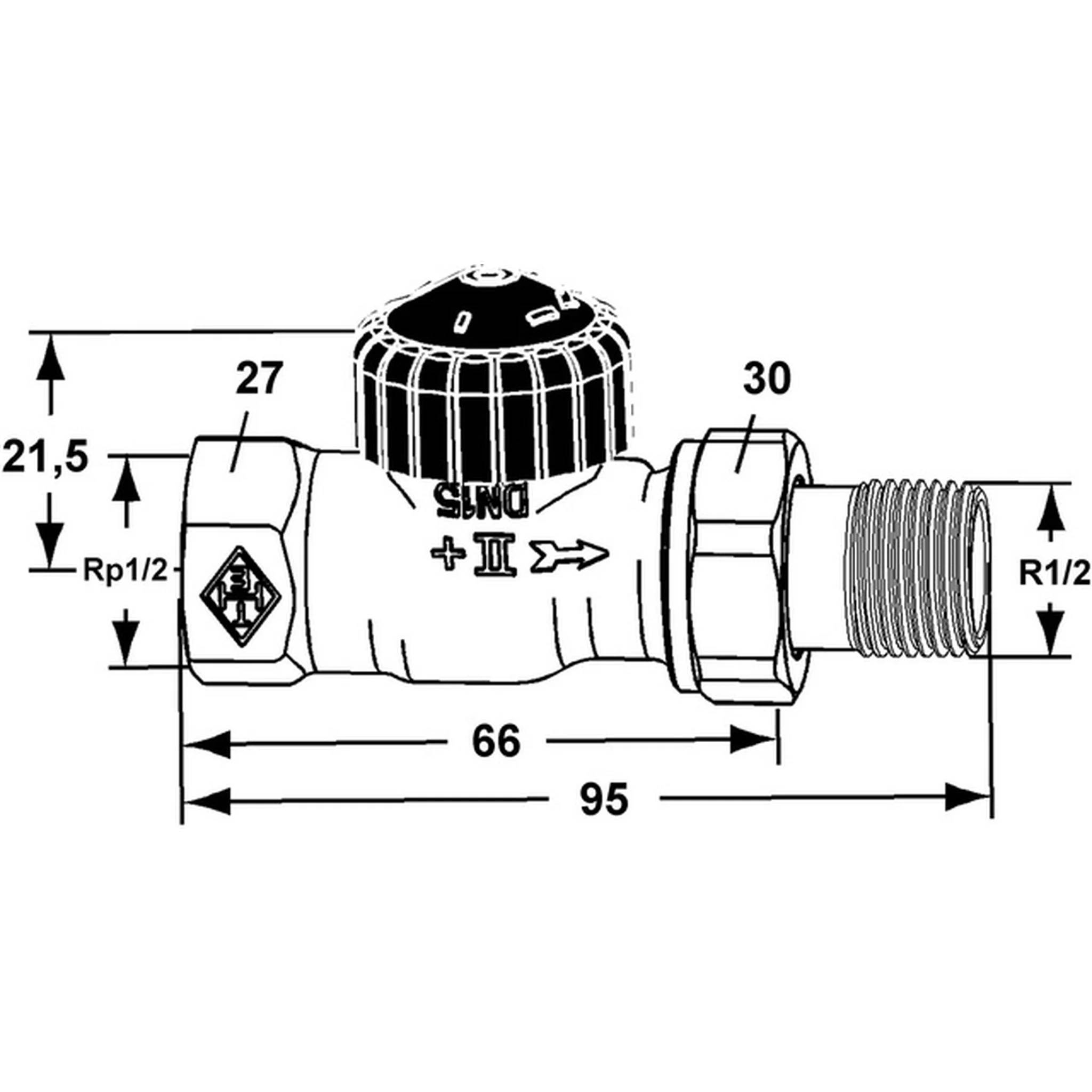 IMI Heimeier Thermostatventil Durchgangsform 1/2 Zoll, 1 Stk.