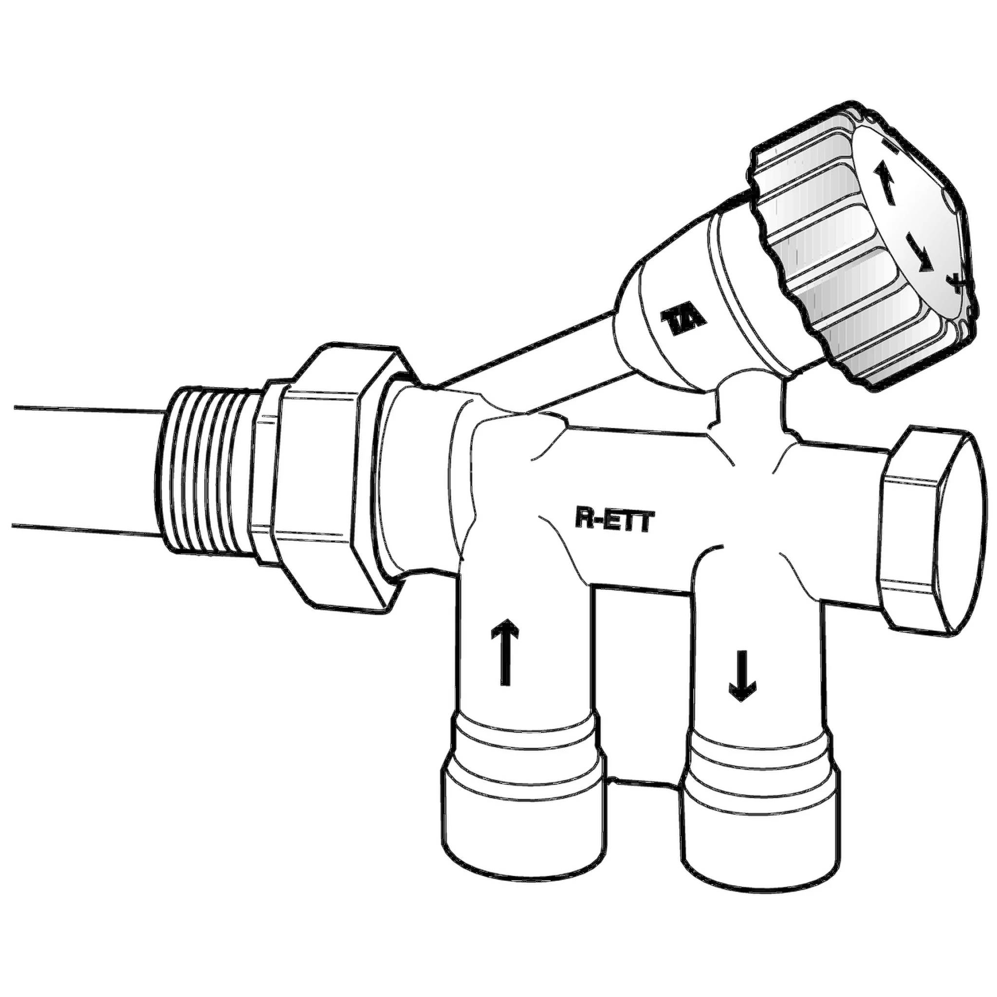 IMI Heimeier Renovett-Heizkörperventil M3 M28x1/2 Zoll IG Nr.50684005, 1 Stk.