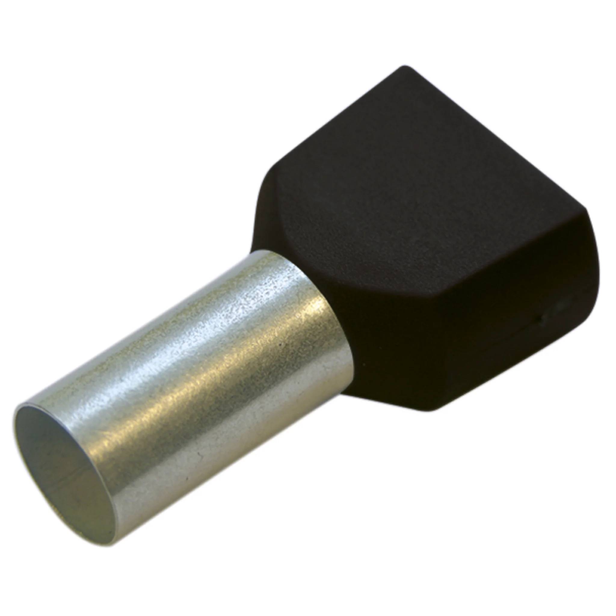 Haupa Twin-Aderendhülse 1,5/8 schwarz, 100 Stk.