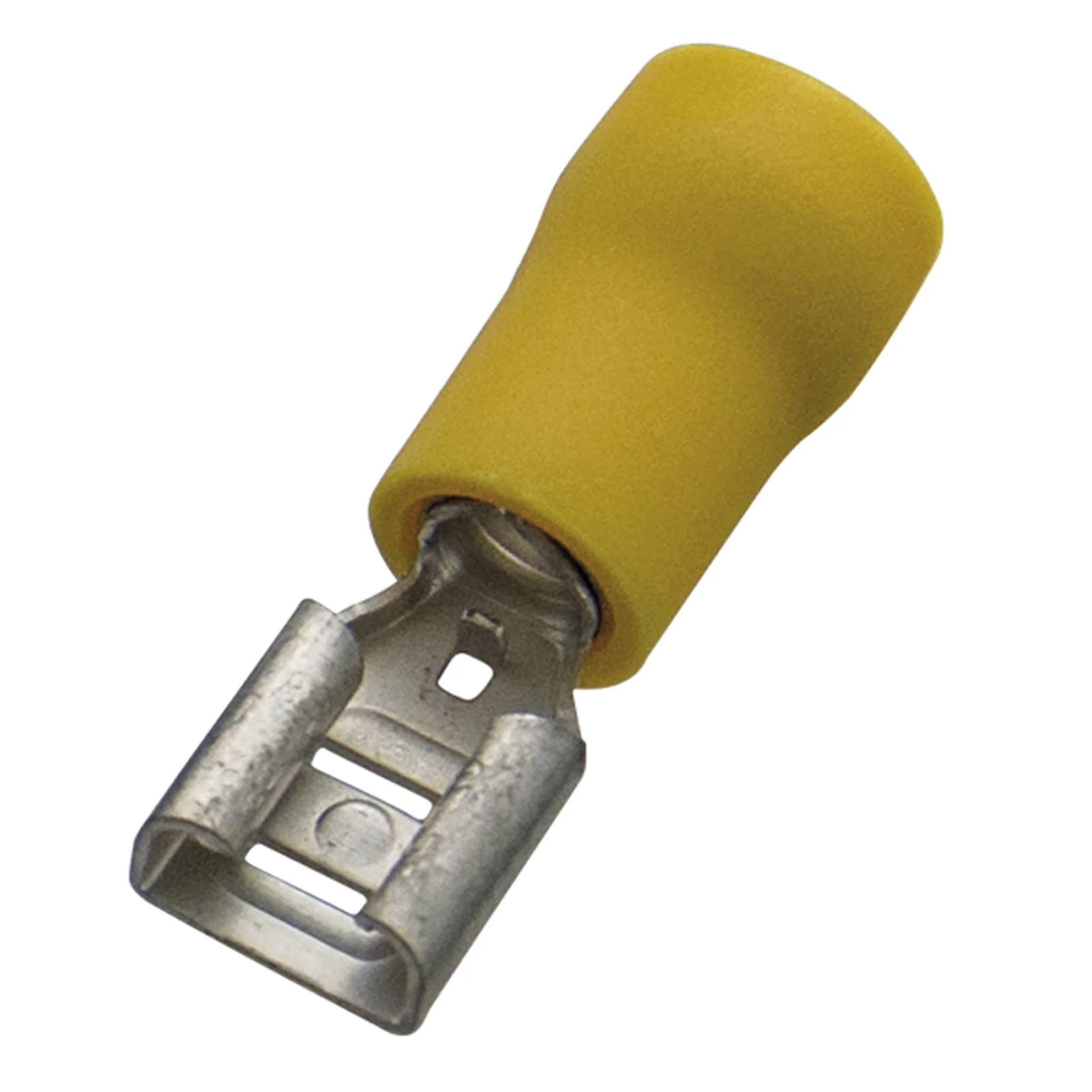 Haupa Flachsteckhülse gelb isoliert 4,0-6,0/6,3x0,8 PVC, 100 Stk.