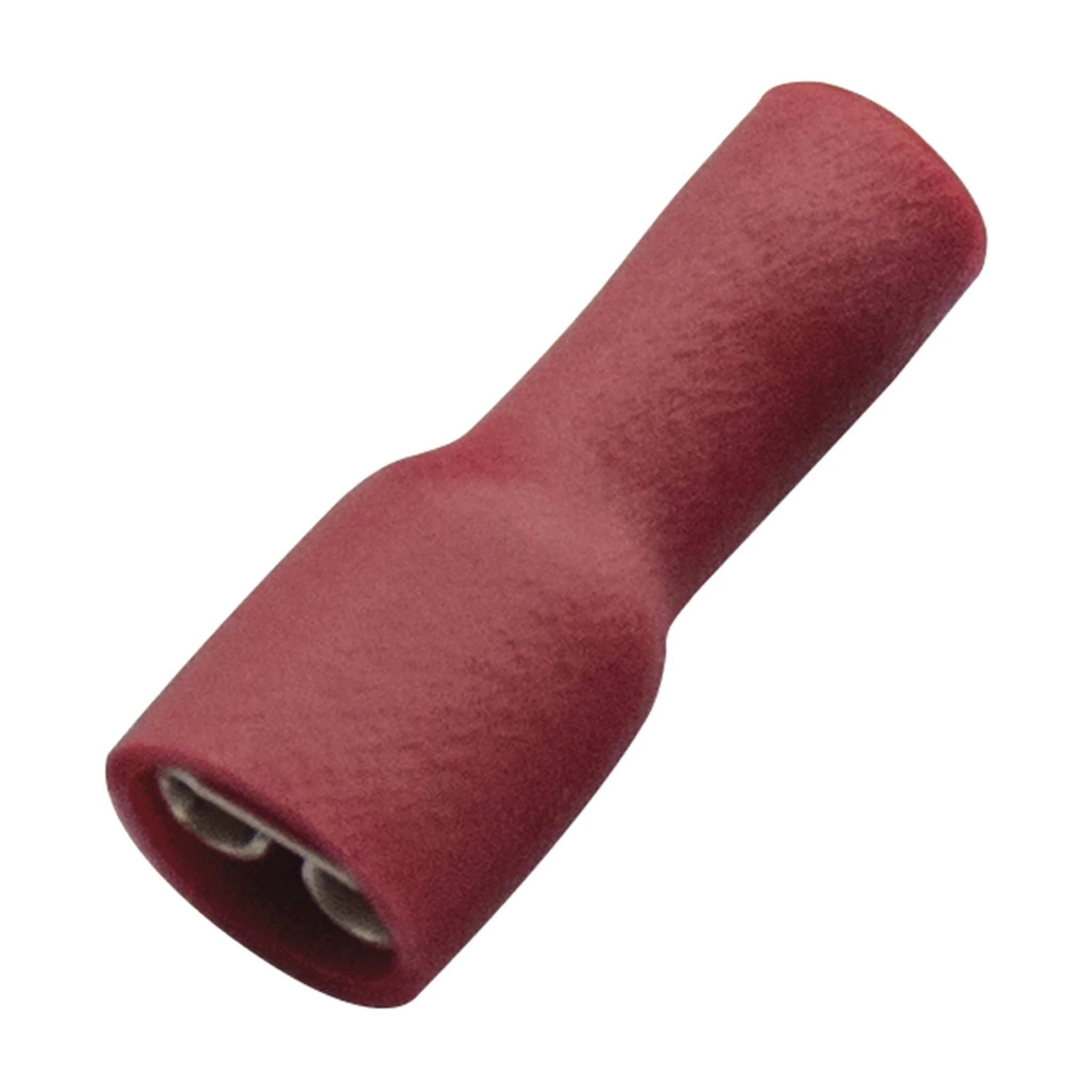 Haupa Flachsteckhülse rot vollisoliert 0,5-1,0/6,3x0,8 PVC, 100 Stk.