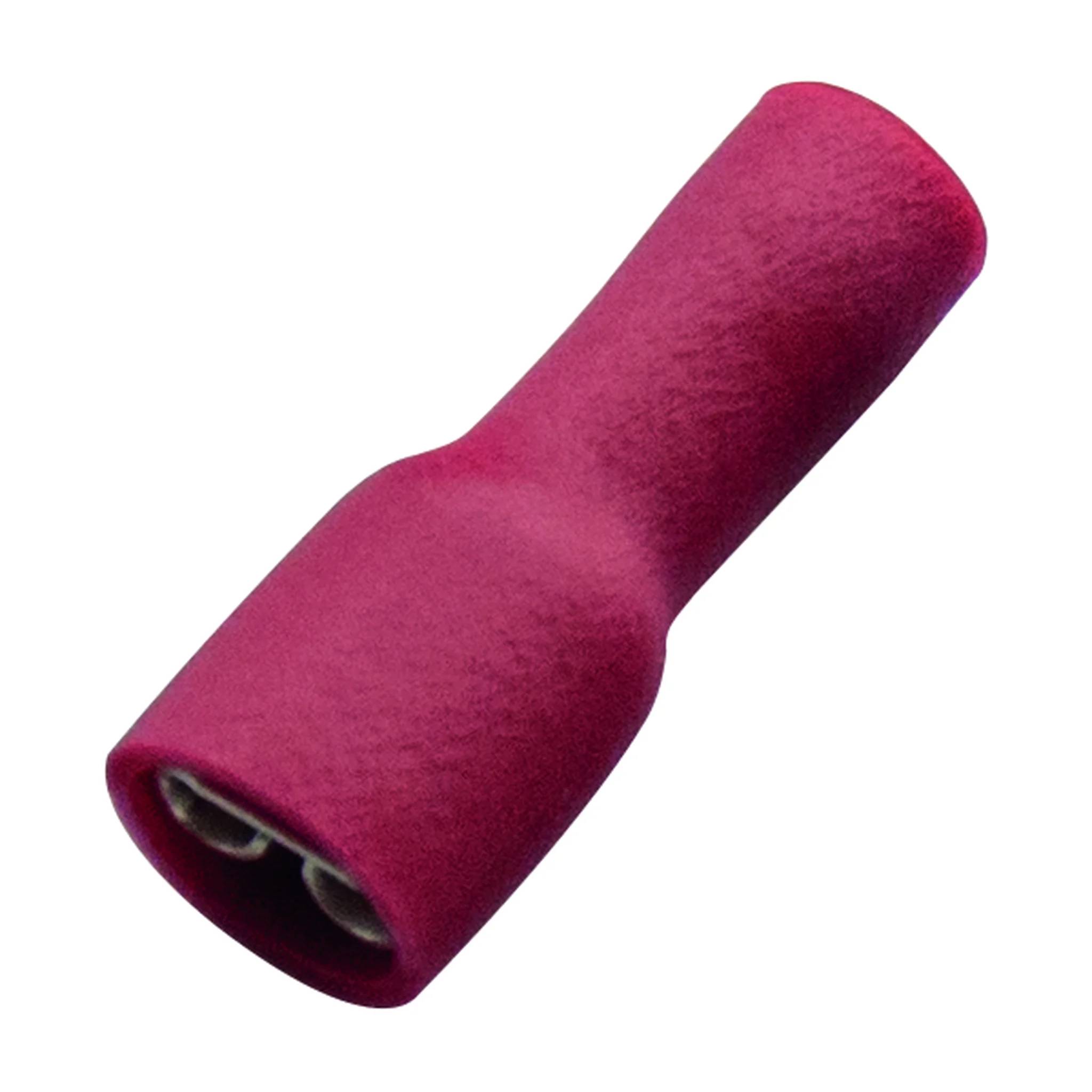 Haupa Flachsteckhülse rot vollisoliert 0,5-1,0/6,3x0,8 PVC, 100 Stk.