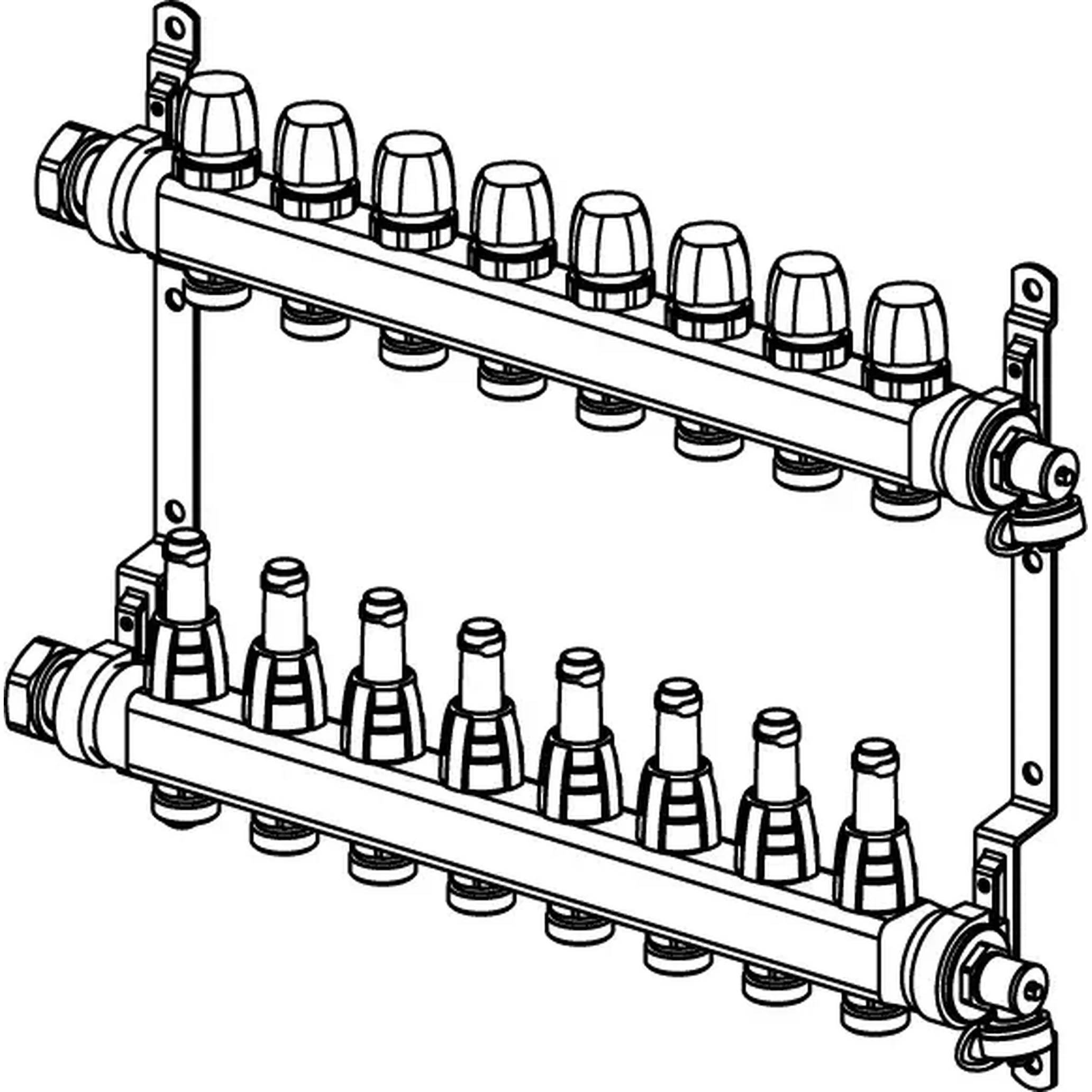 UPONOR Vario S, Verteiler FM, 8xG3/4 Euro, G1, 1 Stk.