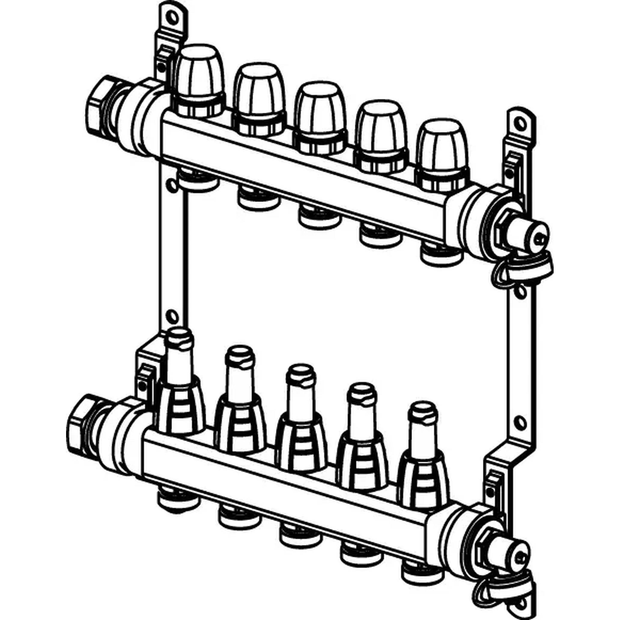UPONOR Vario S Verteiler, FM, 5xG3/4, Euro, G1, 1 Stk.