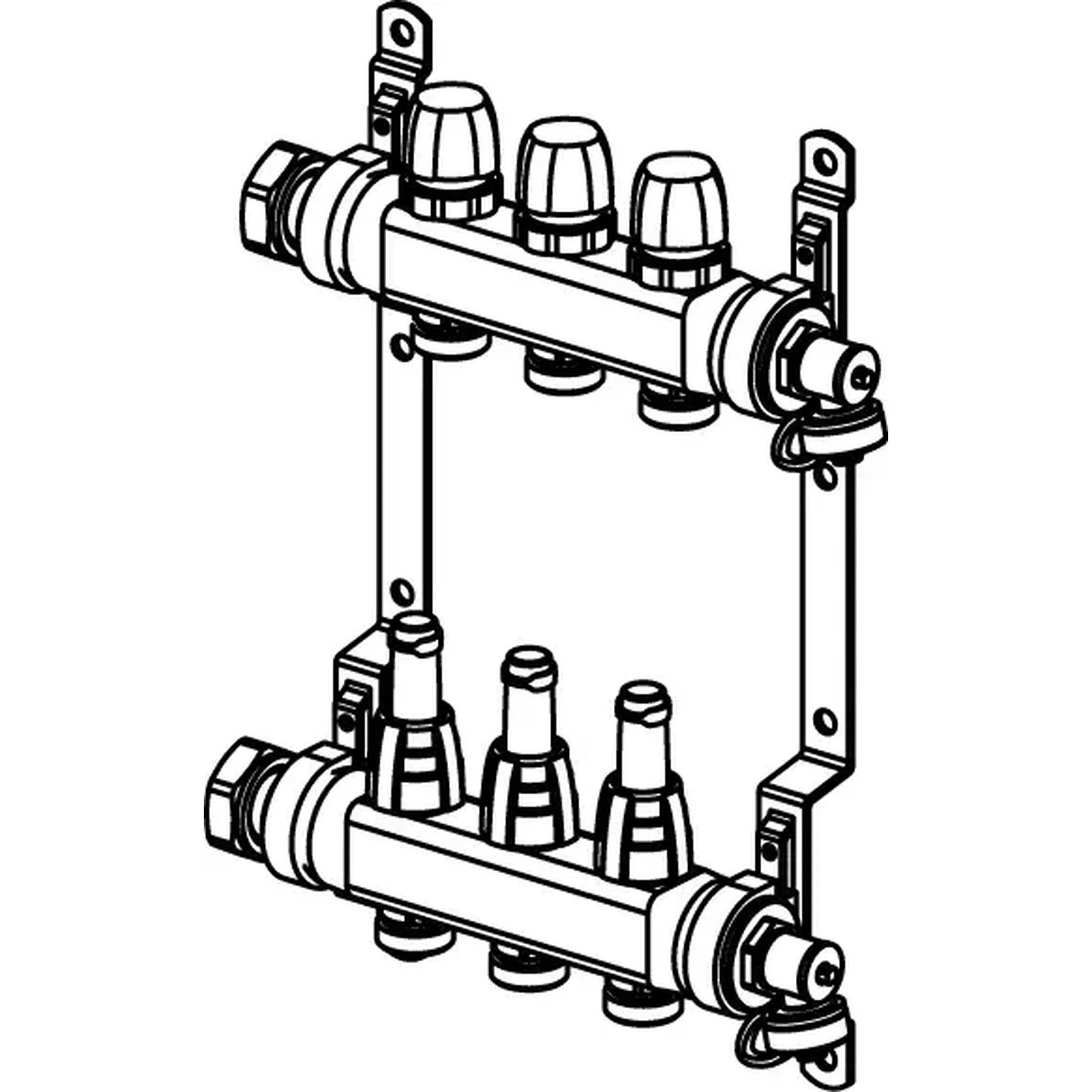 UPONOR Vario S Verteiler, FM, 3xG3/4, Euro, G1, 1 Stk.