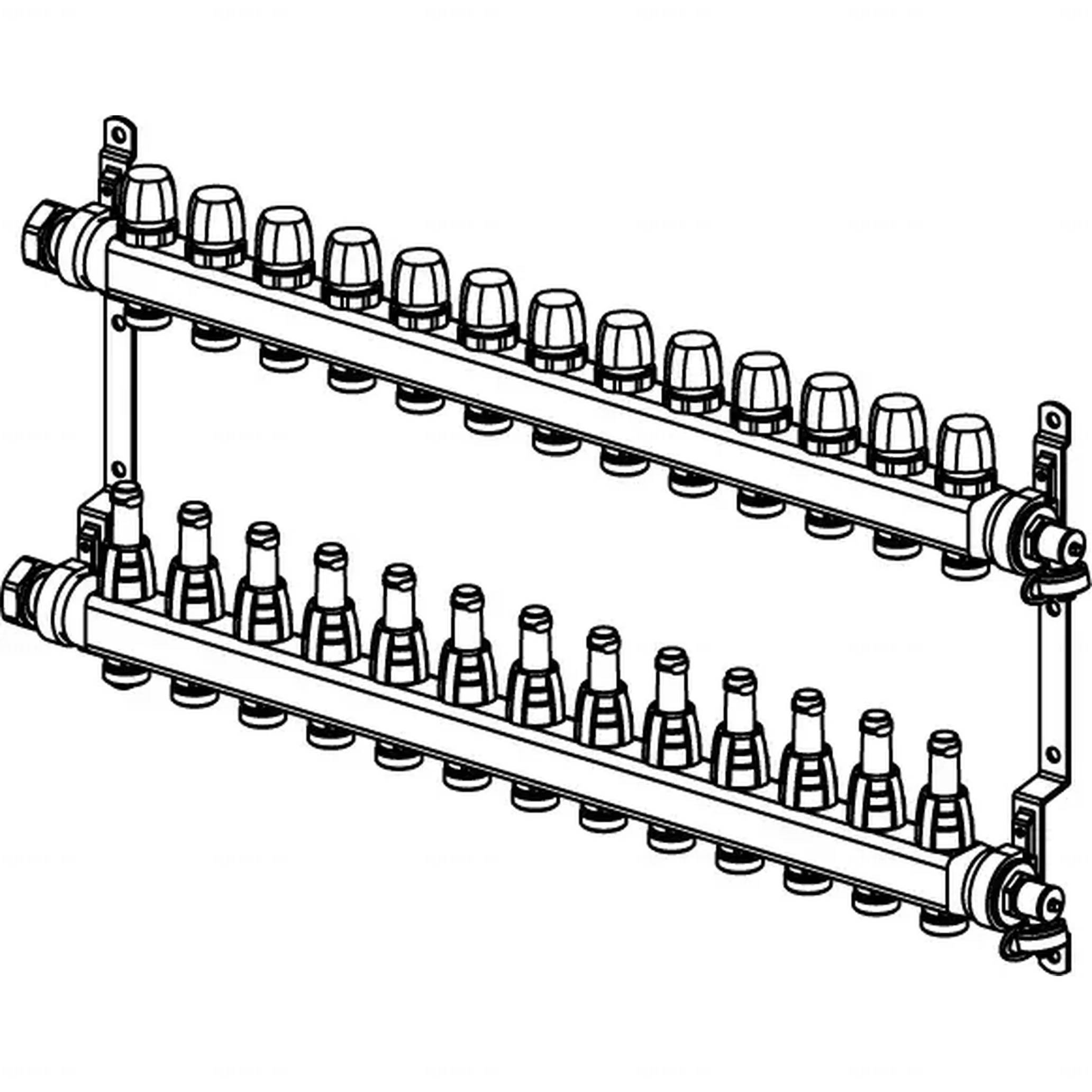 UPONOR Vario S Verteiler FM, 13xG3/4, Euro, G1, 1 Stk.