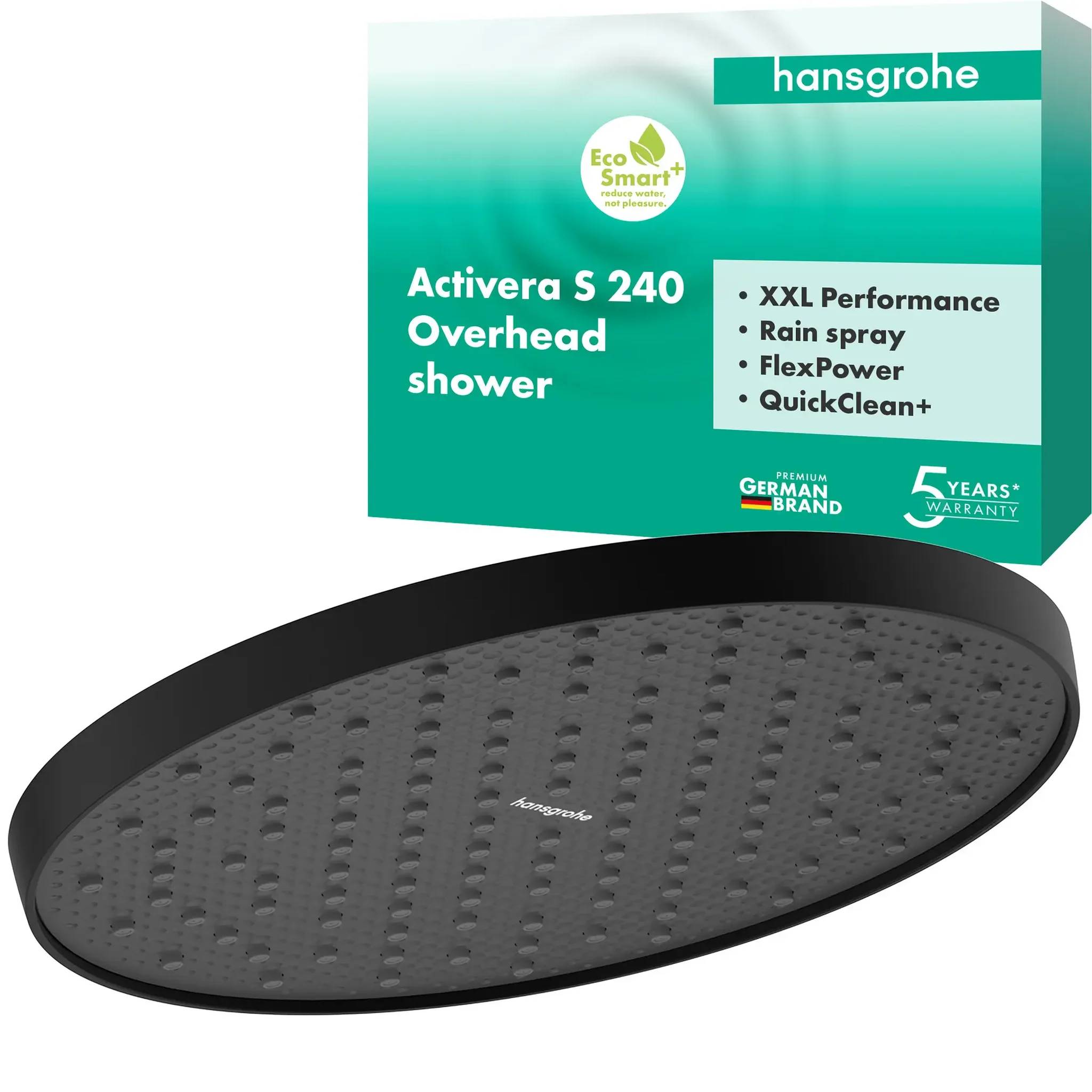 hansgrohe Activera S Kopfbrause 240 1jet EcoSmart+, Mattschwarz