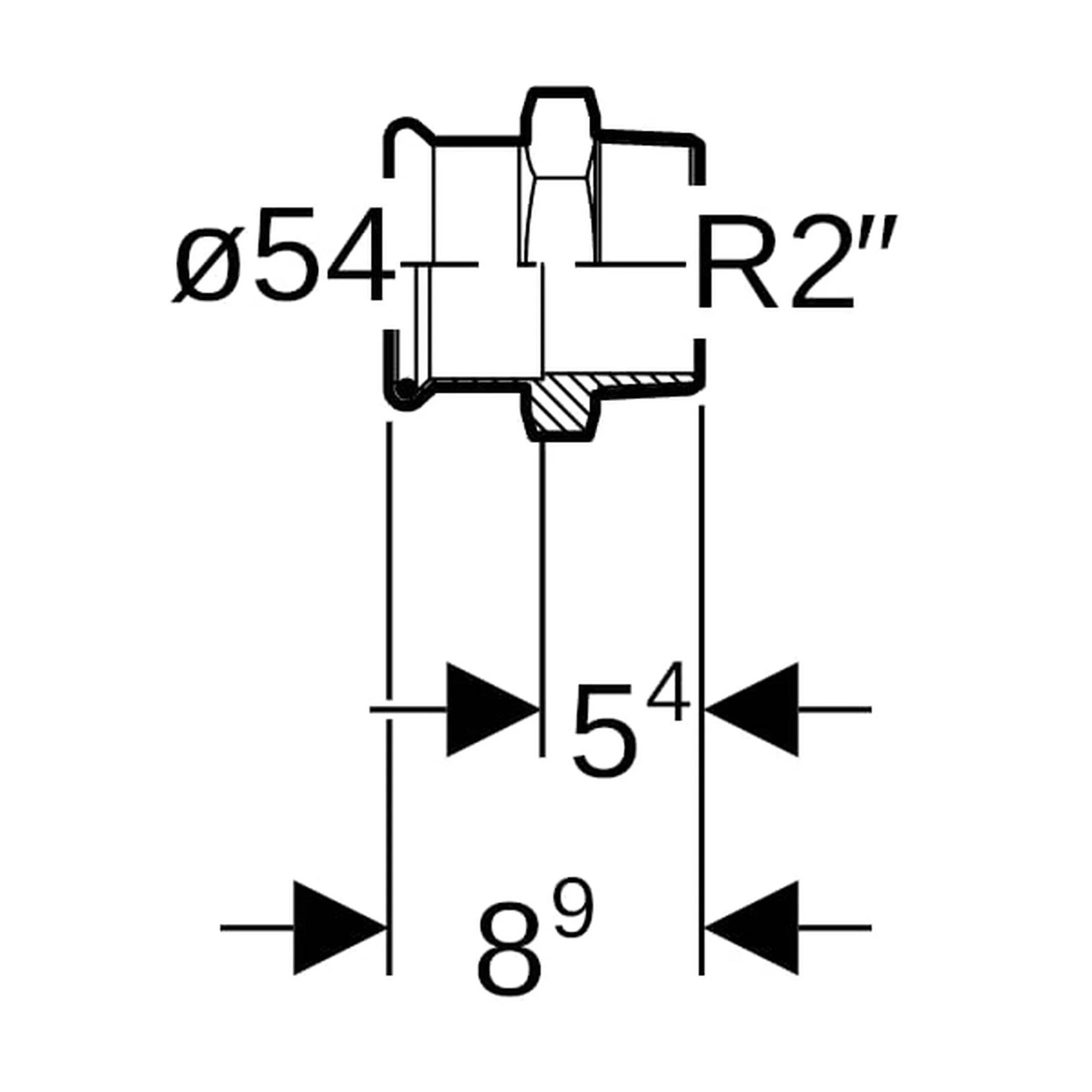 Geberit GE Mapress, Edelstahl, Gas Uebergang, d54mm, R2, 1 Stk.