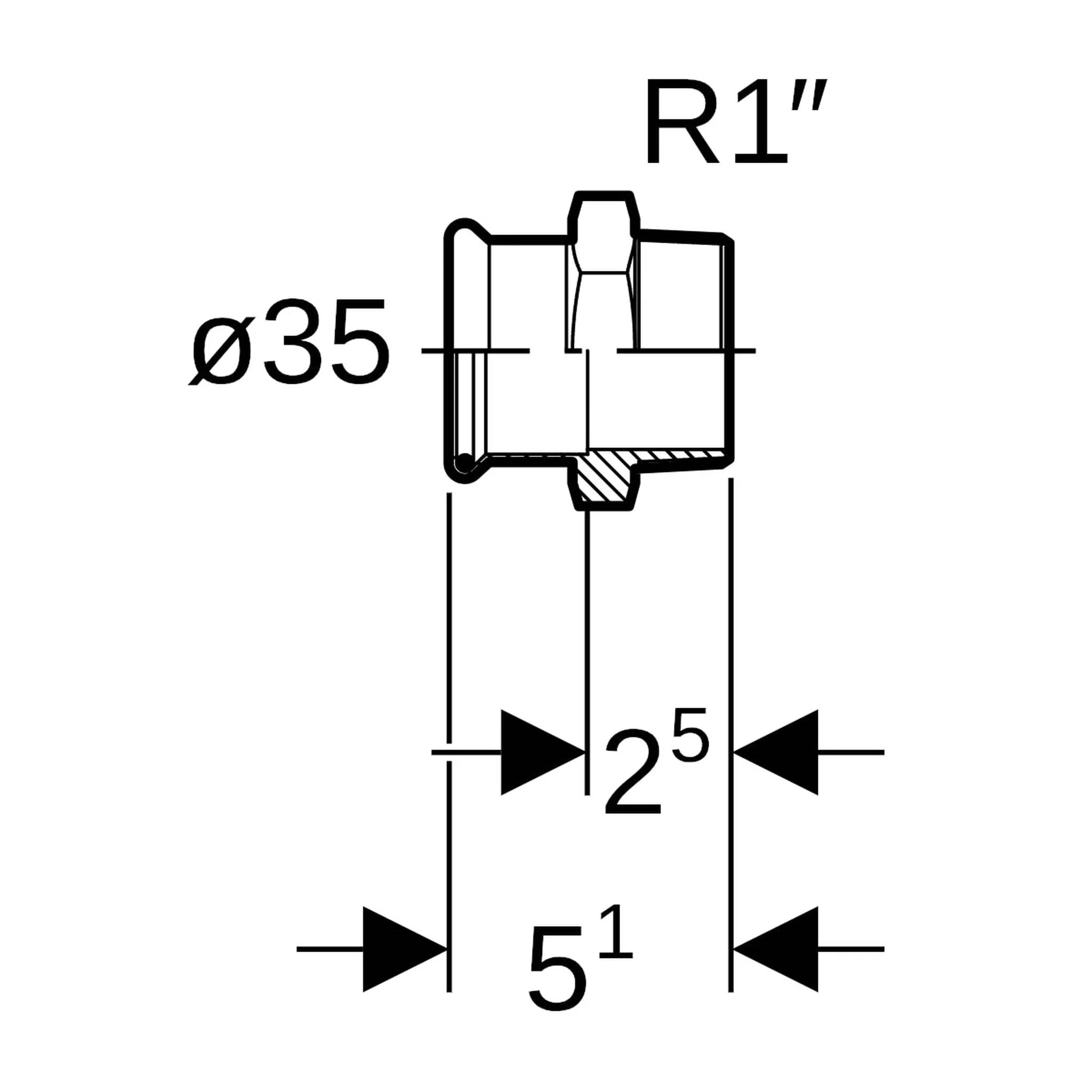 Geberit GE Mapress, Therm Uebergang, d35mm, R1, NPW, 1 Stk.
