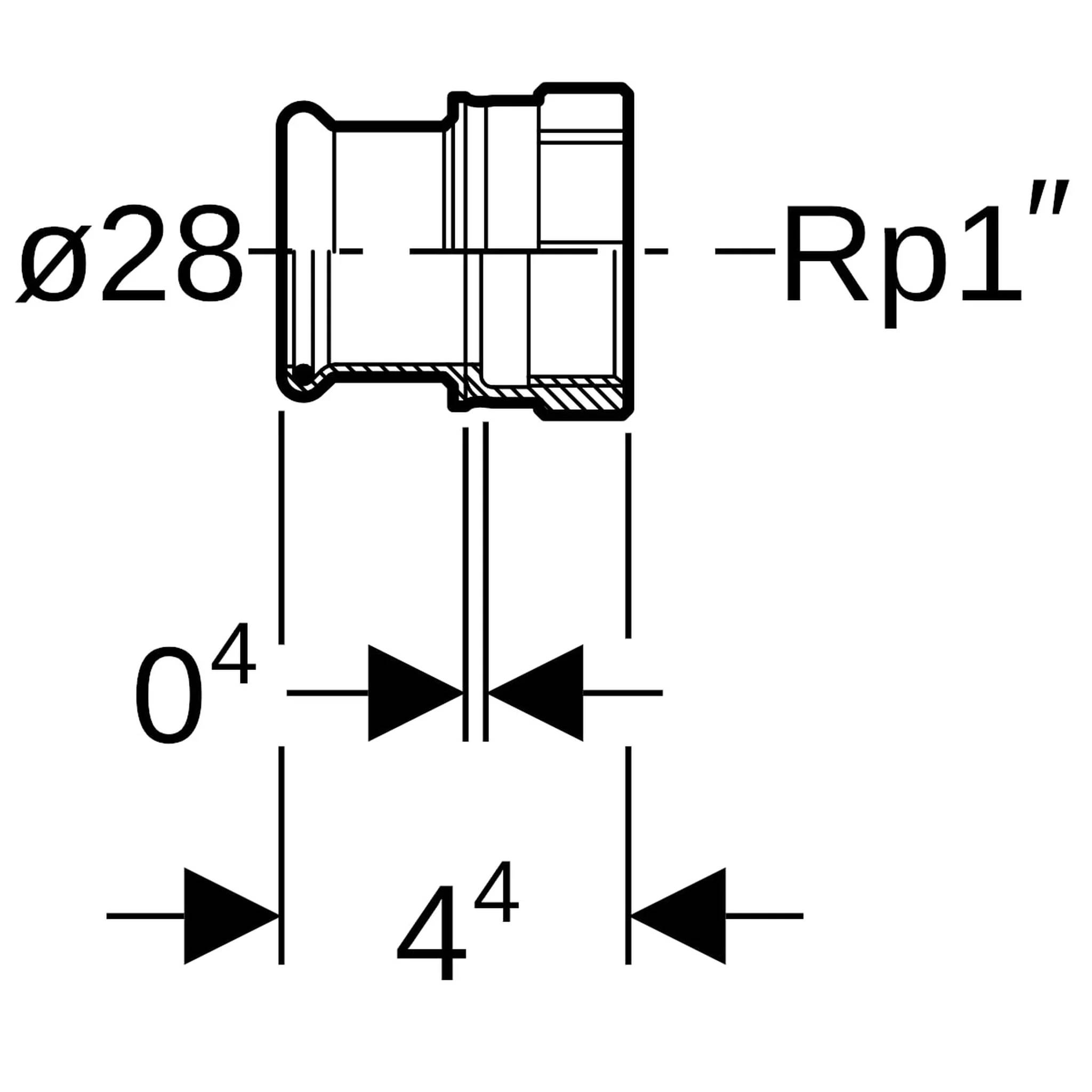 Geberit GE Mapress Therm Uebergang, d28mm, Rp1, NPW, 1 Stk.