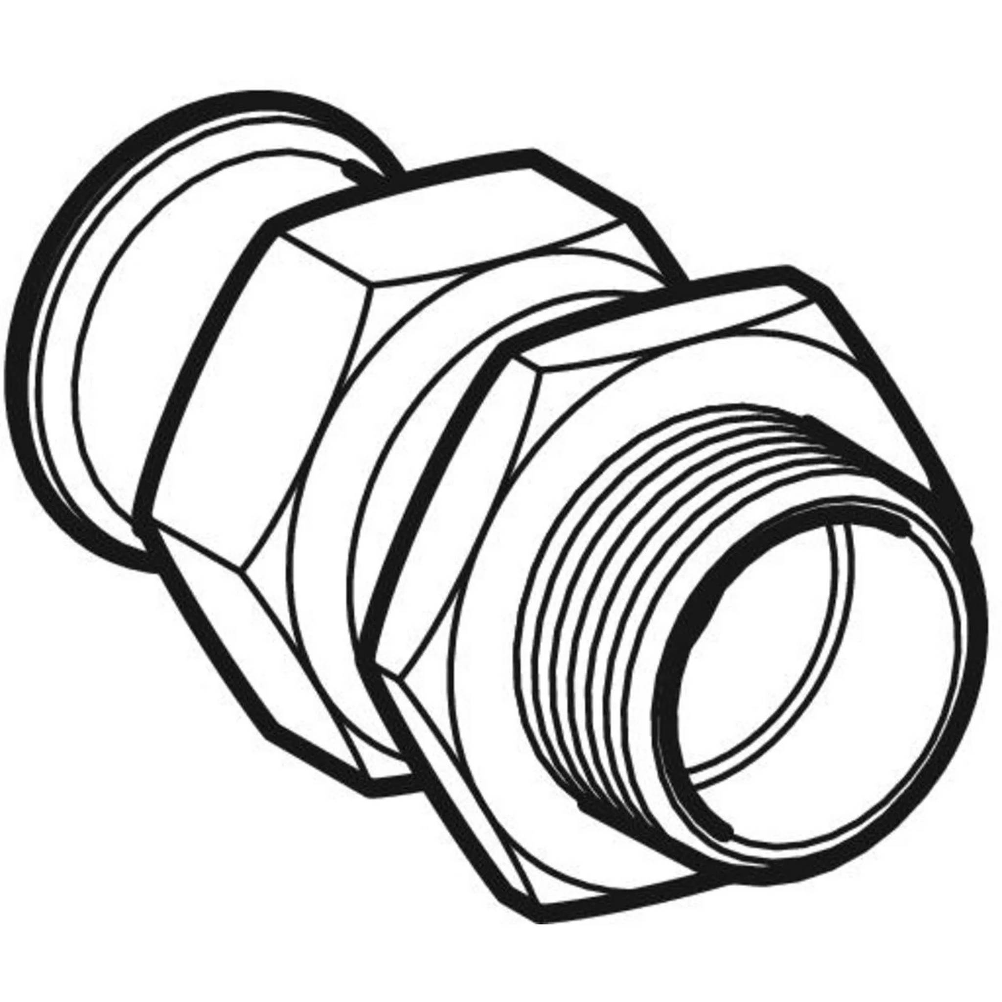Geberit Mapress ES Edelstahl Übergangsverschraubung mit ÜWM, d15mm, R1/2, Packung mit 2 Stk.