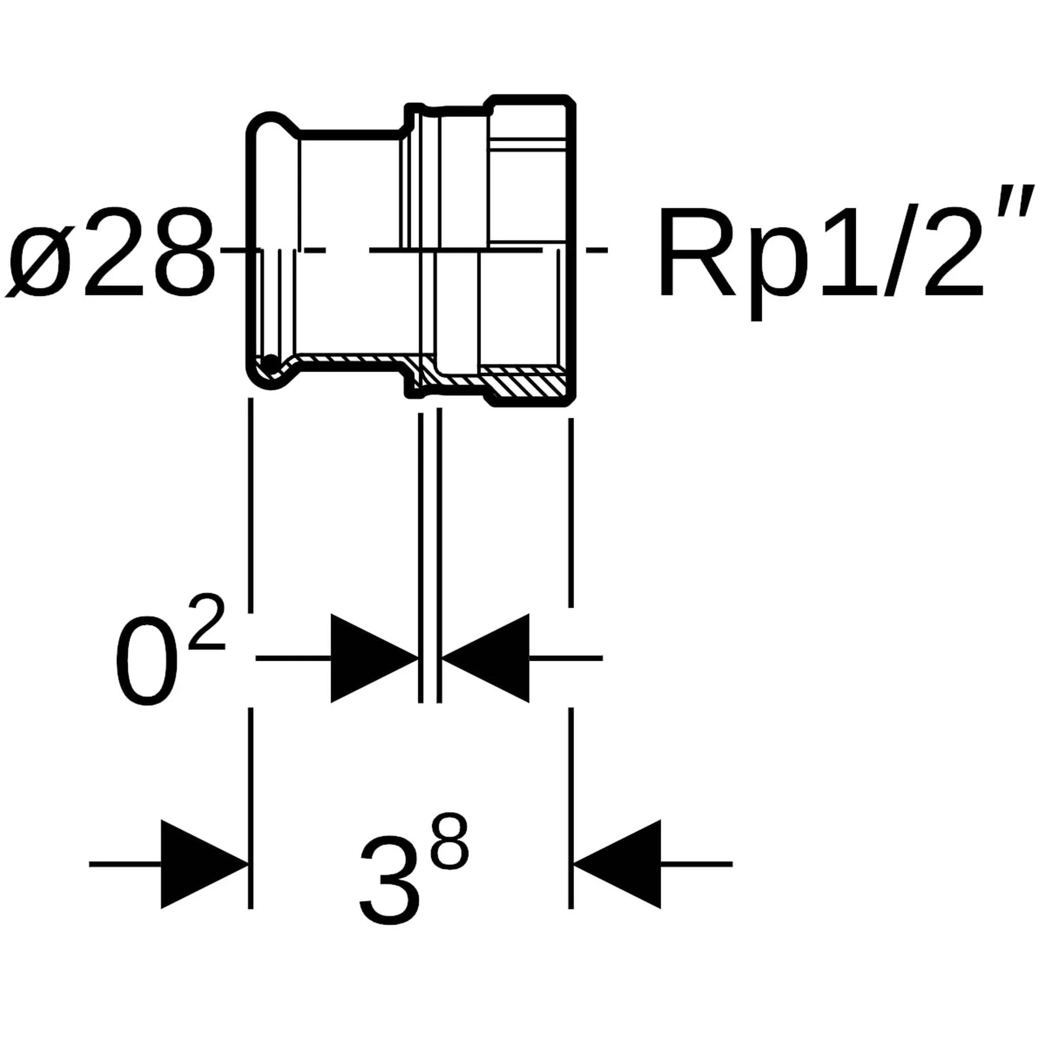 Geberit Mapress Edelstahl Übergang, d28mm, Rp1/2, 5 Stk.