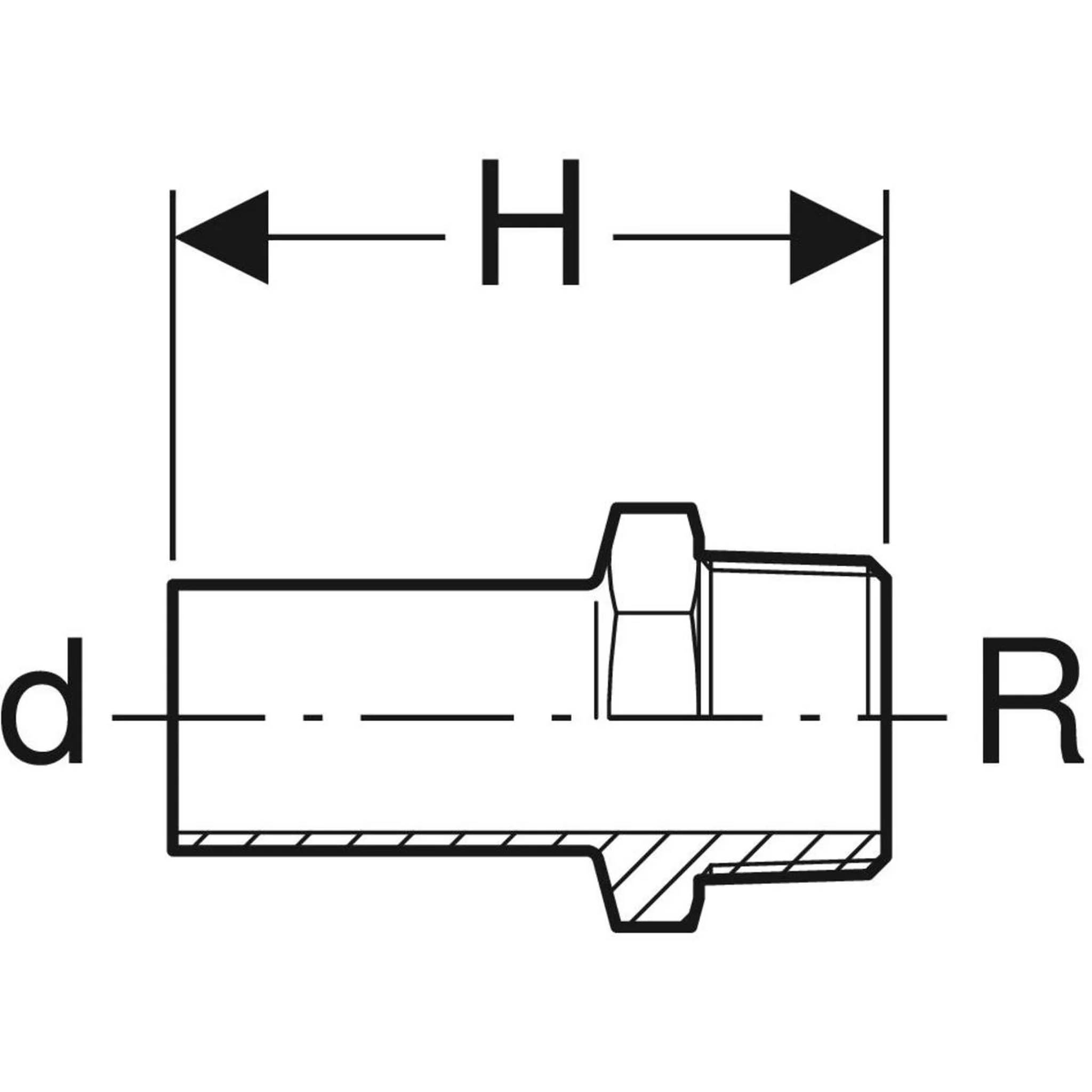 Geberit Mapress Edelstahl Übergang mit Einschubende, d18mm, R1/2, Packung mit 5 Stk.