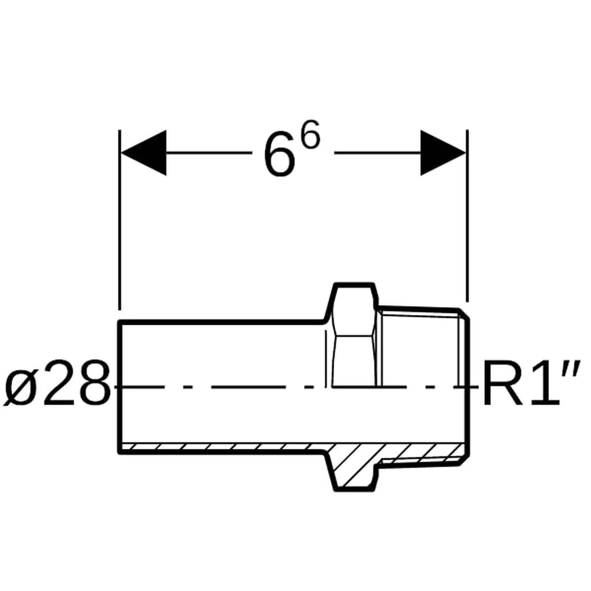 Geberit GE Mapress C-Stahl Uebergang mit Einschubende, d28mm, R1, 1 Stk.
