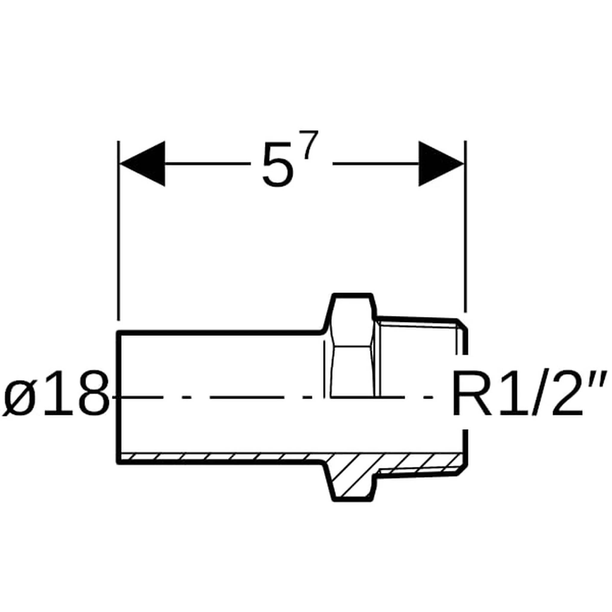 Geberit Mapress Edelstahl Übergang mit Einschubende, d18mm, R1/2, Packung mit 5 Stk.