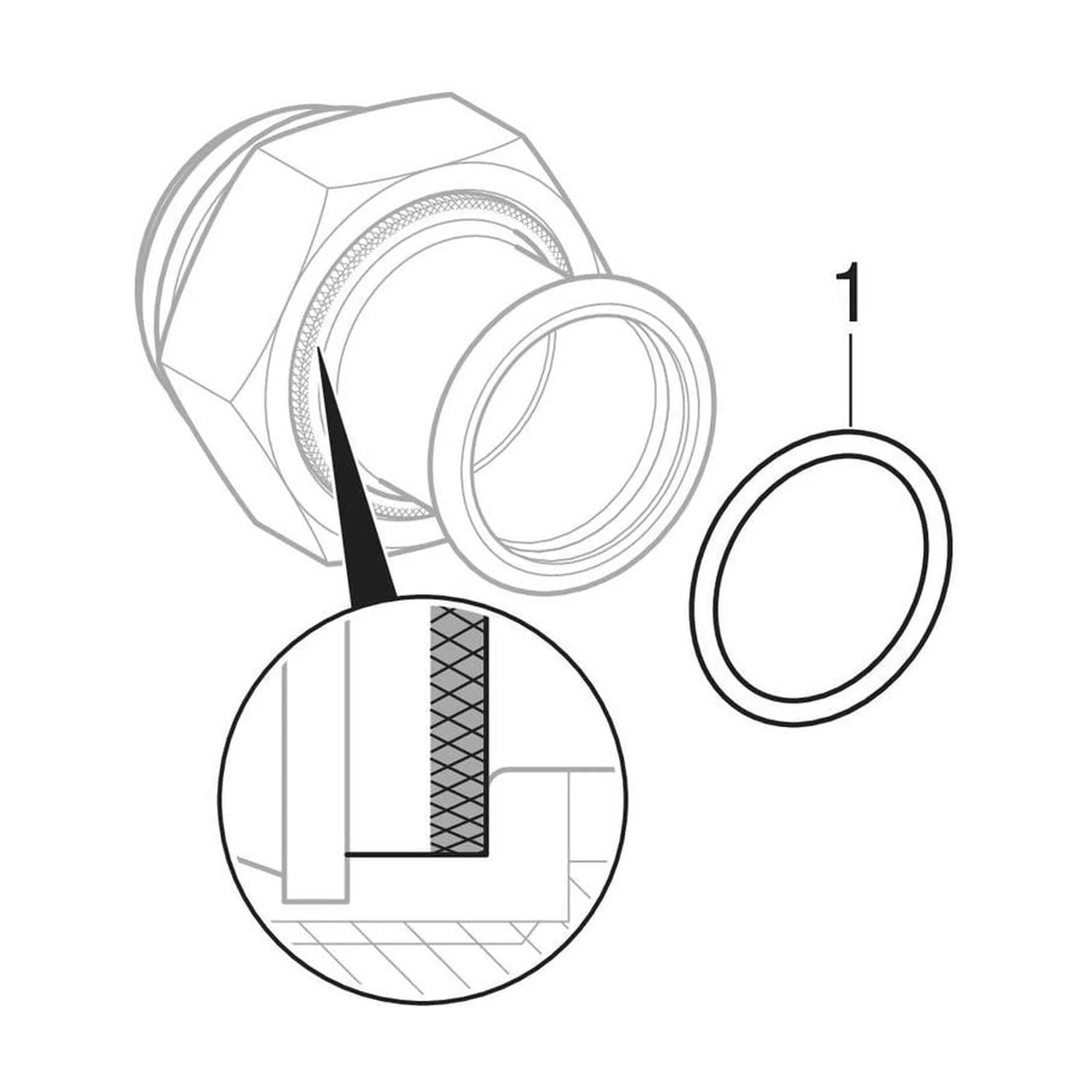 Geberit GE Mapress, Edelstahl, Gas, Uebergang mit UeWM, konisch dichtend, d22mm, G1 3/8, 1 Stk.