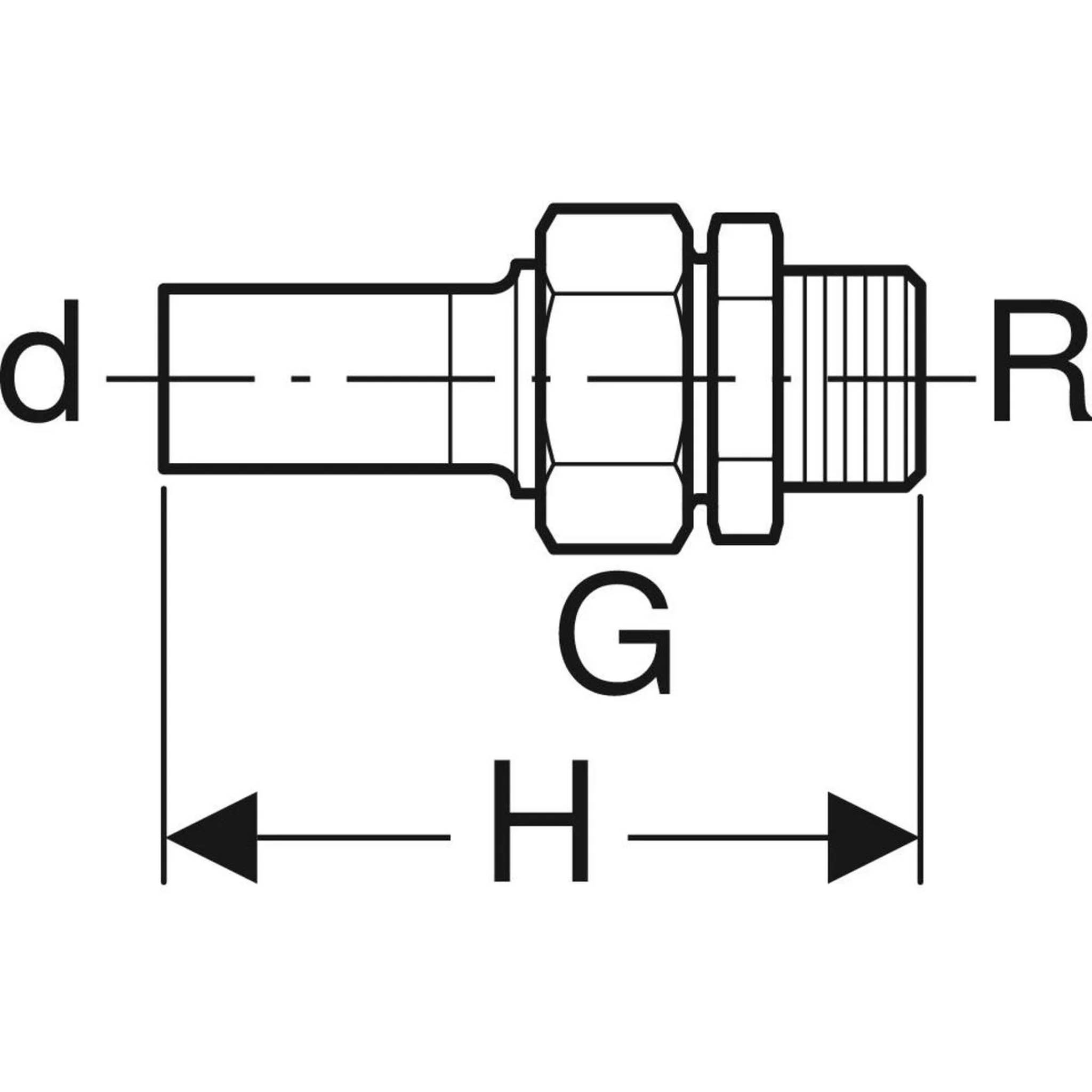 Geberit GE Mapress ES Uebergangsverschraubung, Messing, mit UeWM, d28mm, R1, u EE, 1 Stk.