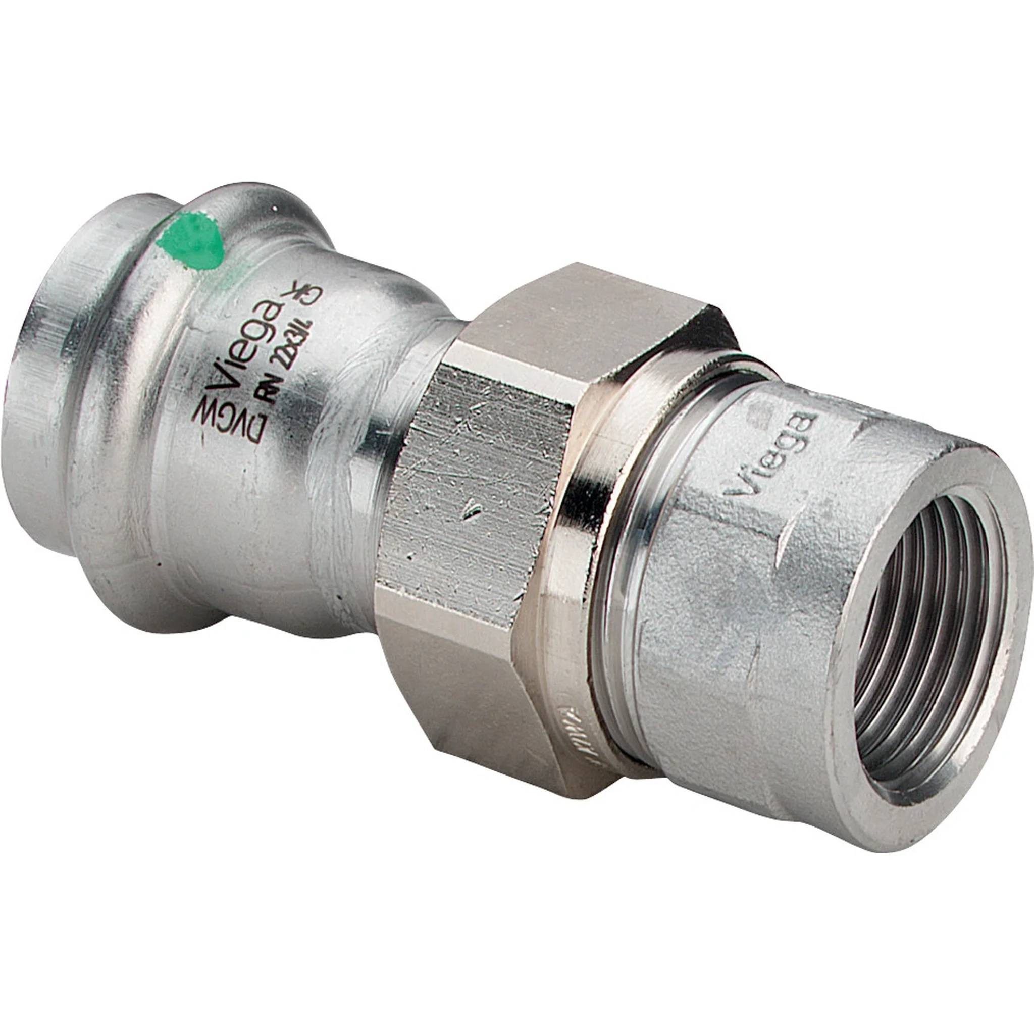 Viega Sanpress Inox-Übergangsverschraubung, SC-Contur, Stahl nichtrostend, Modell 2362, VdS-Zulassung, d: 22, Rp: ½, 1 Stk.