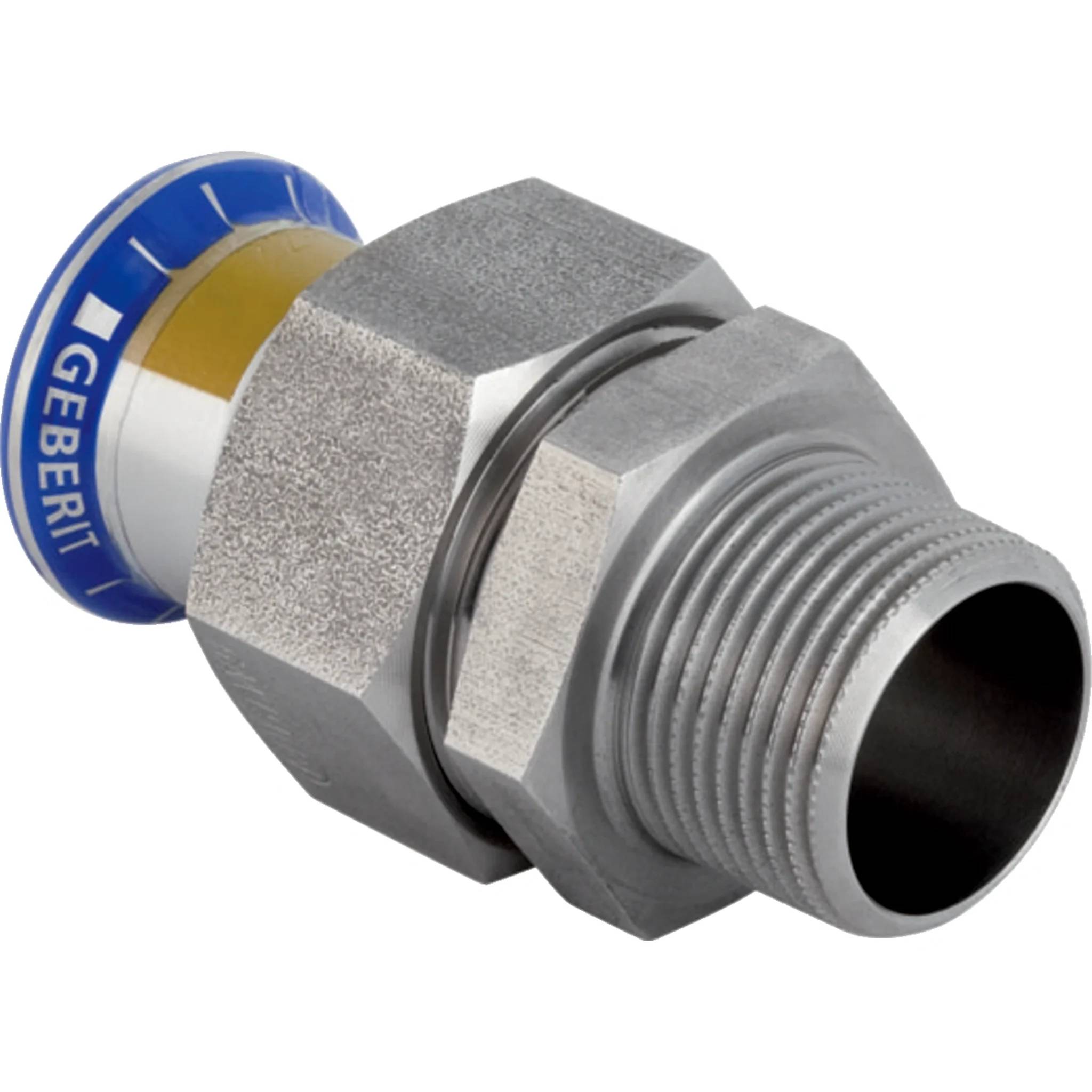 Geberit GE Mapress, Uebergangsverschr. UeWM, ES Gas, CrNi, flachdichtend, d42mm x R1 1/2, 1 Stk.