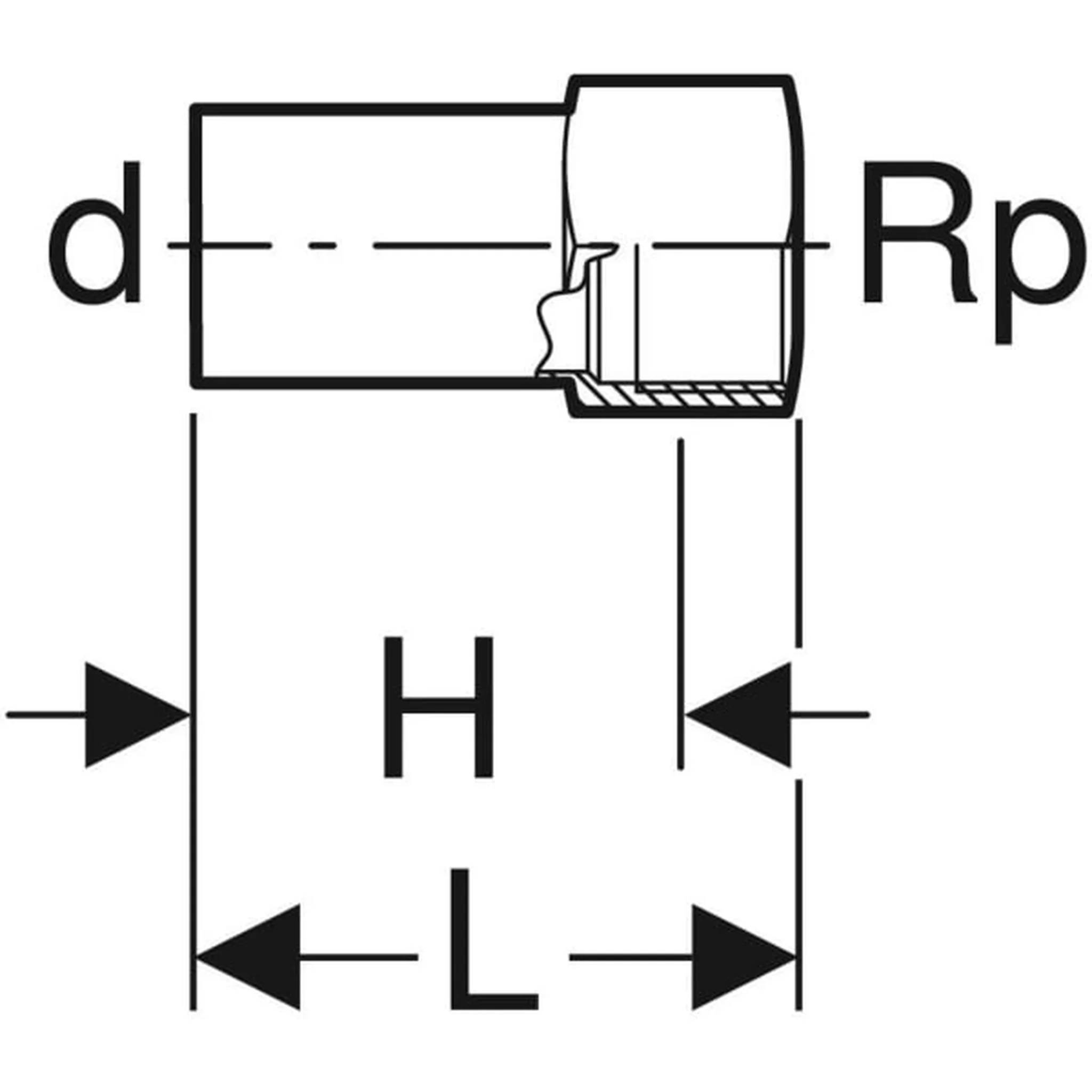 Geberit Mapress Therm Übergang, Innengewinde, Einschubende, d=22mm, Rp=3/4″, 1 Stk.