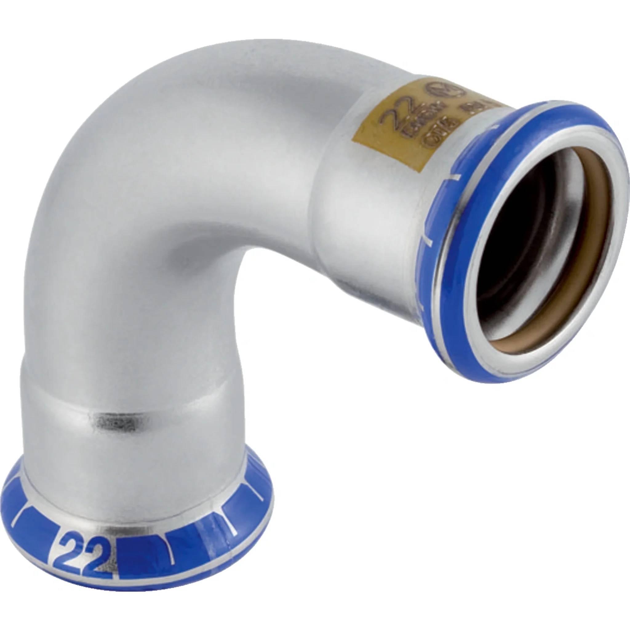 Geberit GE Mapress, Edelstahl, Gas, Bogen, 90 Grad, 15 mm, 1 Stk.