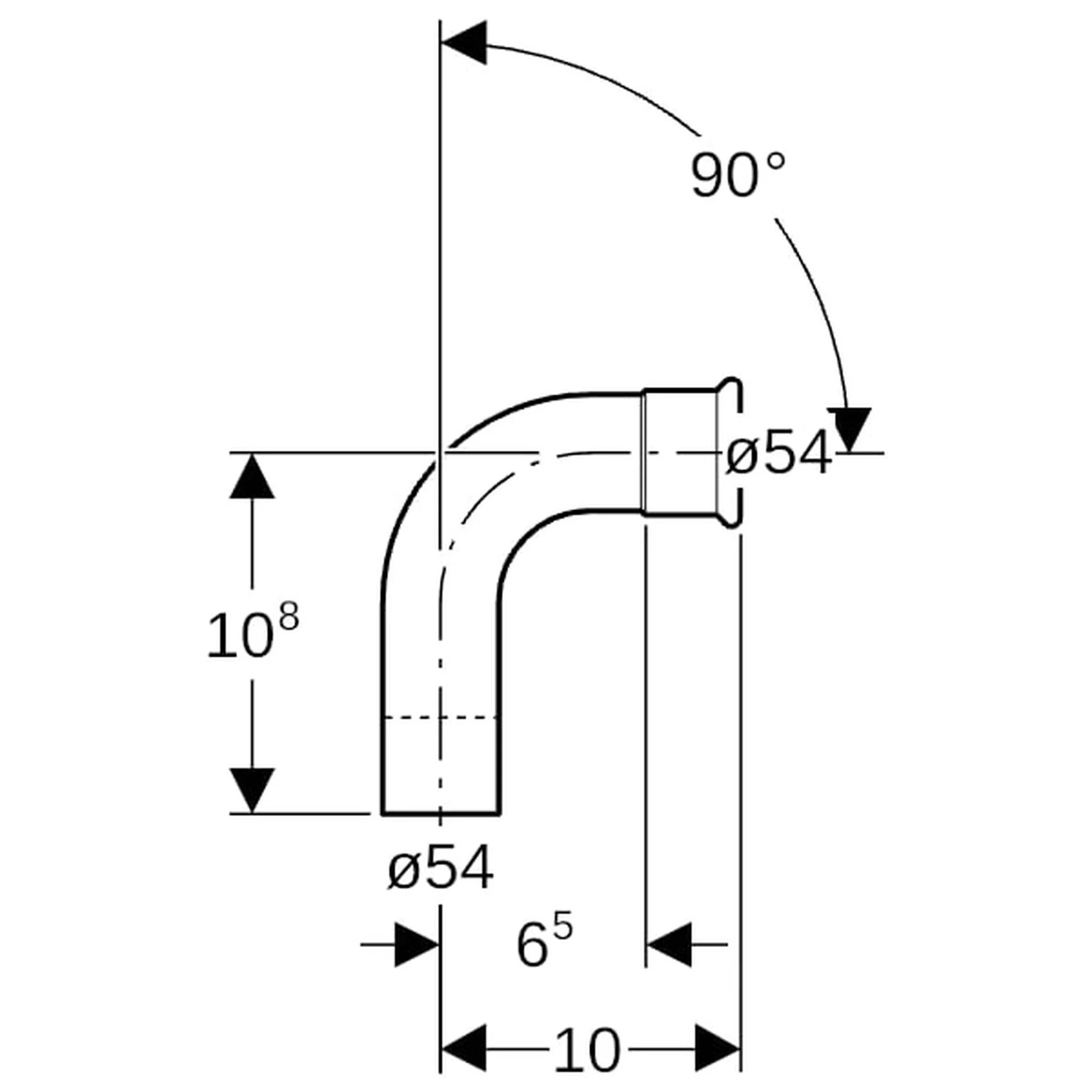 Geberit GE Mapress, Edelstahl, Gas, Bogen mit Einschubende, 90 Gr., d54mm, 1 Stk.