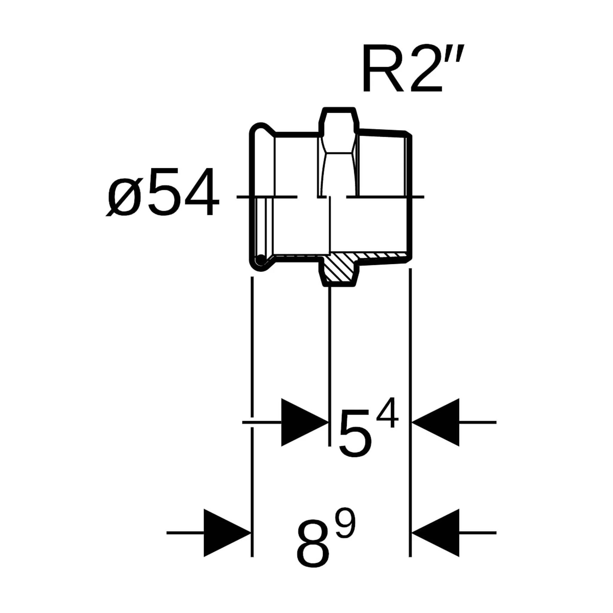 Geberit GE Mapress Therm Uebergang, d54mm, R2, NPW, 1 Stk.