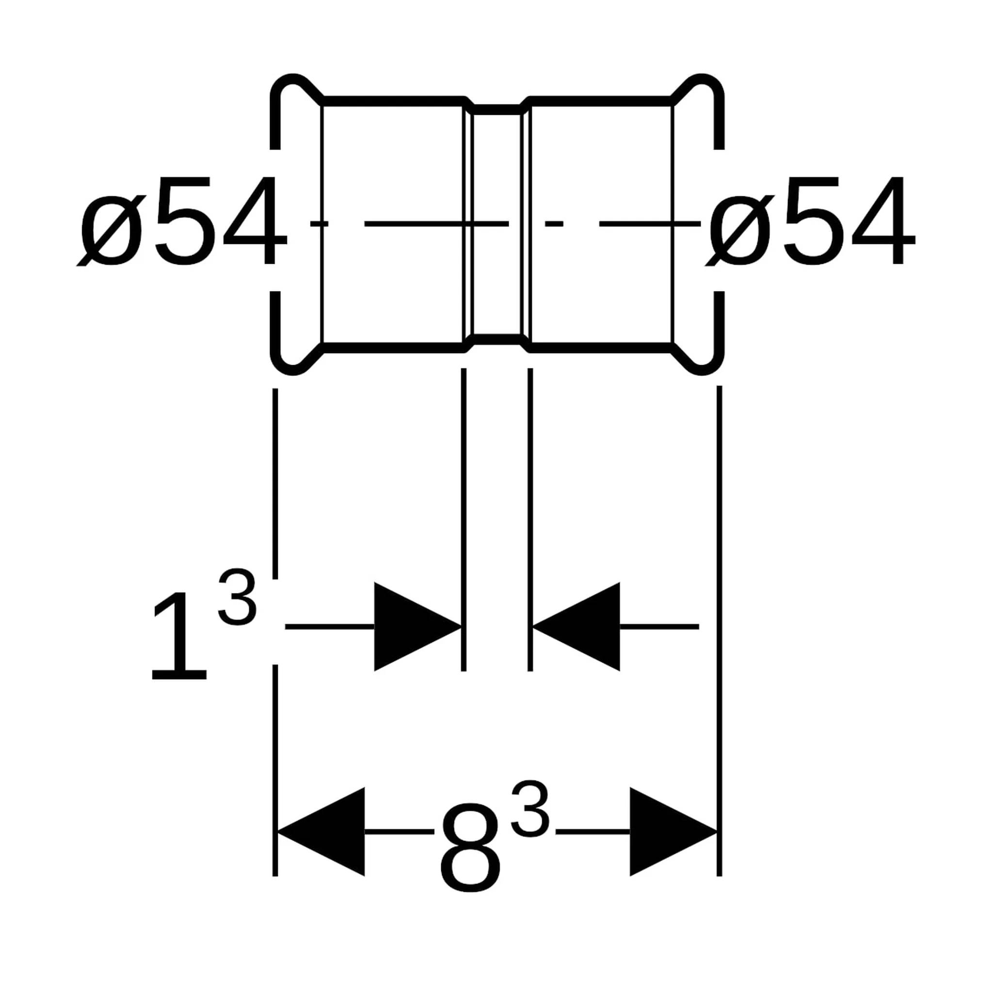 Geberit GE, Mapress, Therm Muffe, 54mm, NPW, 1 Stk.