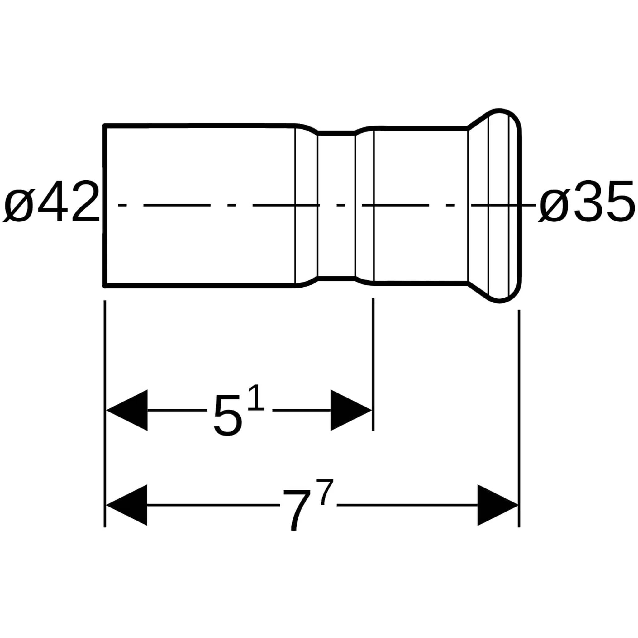 Geberit GE Mapress Therm Reduktion, Einschubende, d42 x 35mm, NPW, 1 Stk.