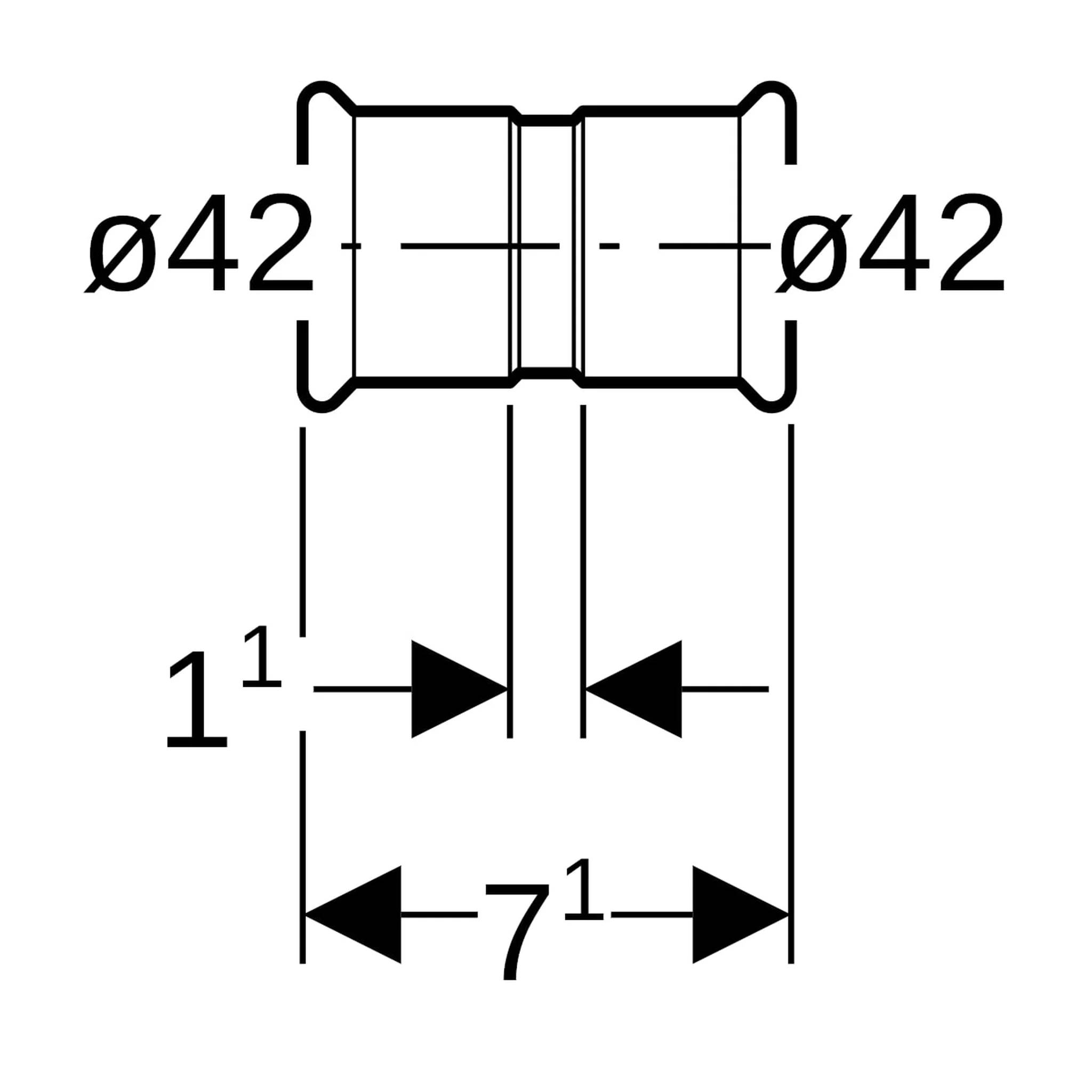Geberit GE Mapress, Therm Muffe, d42mm, NPW, 1 Stk.