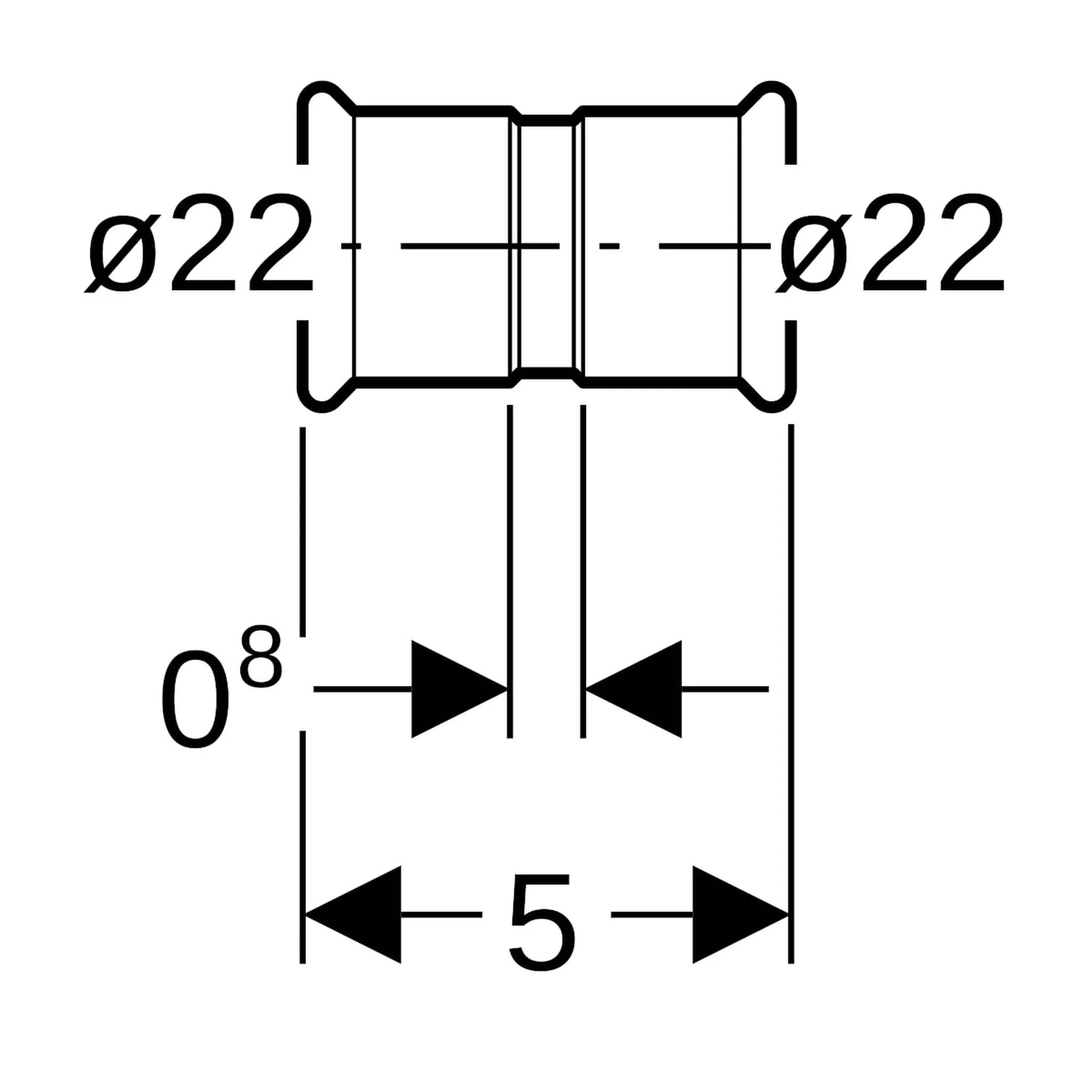 Geberit GE Mapress, Therm Muffe, d22mm, NPW, 1 Stk.