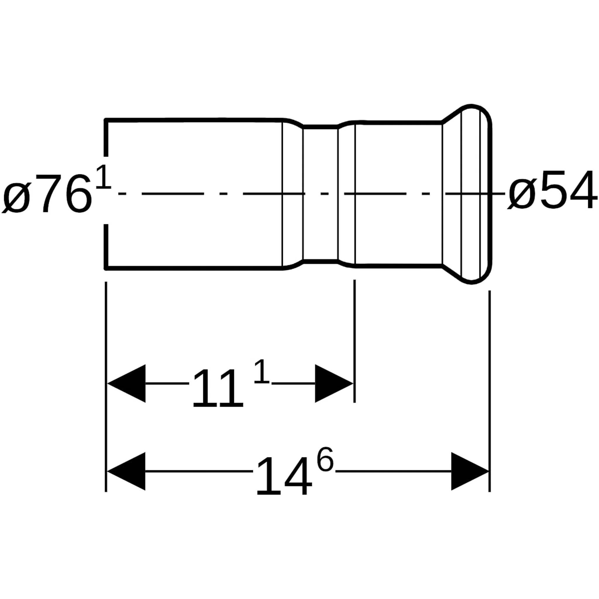 Geberit GE Mapress Therm Reduktion Einschubende, d76,1 x 54mm, NPW, 1 Stk.