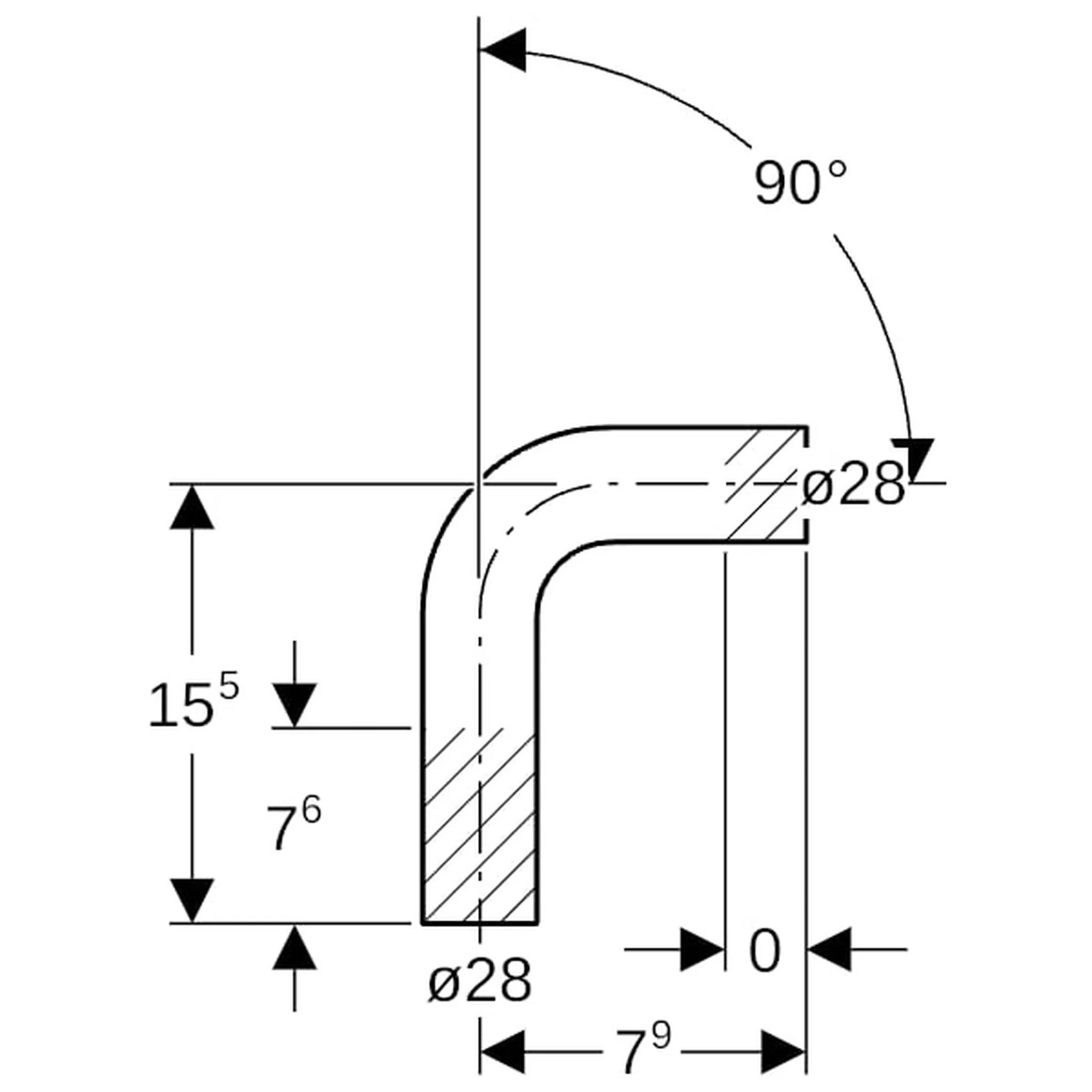 Geberit GE Mapress C-Stahl, Passbogen, 90 Gr., d28mm, verzinkt, 1 Stk.