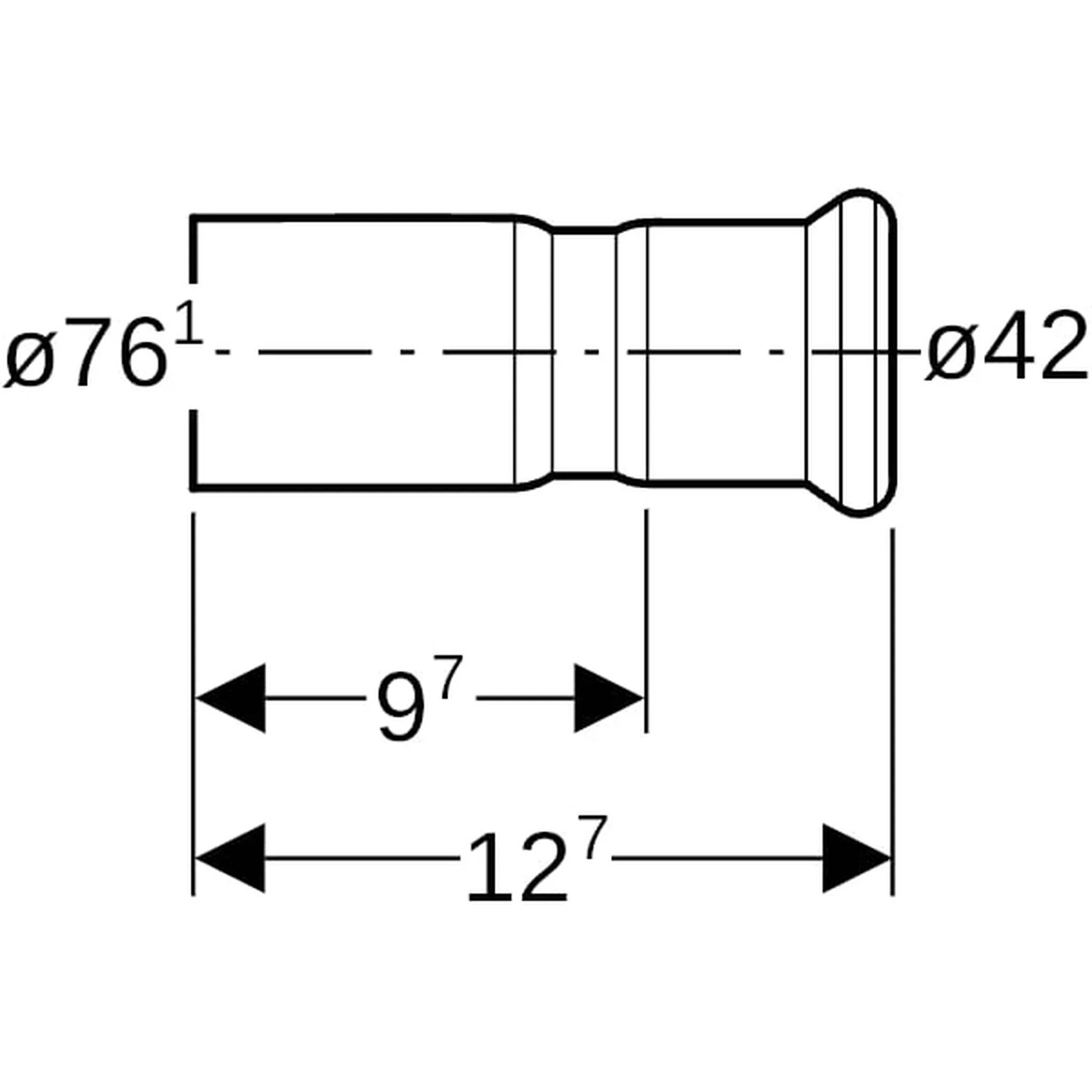 Geberit Mapress C-Stahl, Reduktion mit Einschubende, d76,1 x 42mm, 1 Stk.