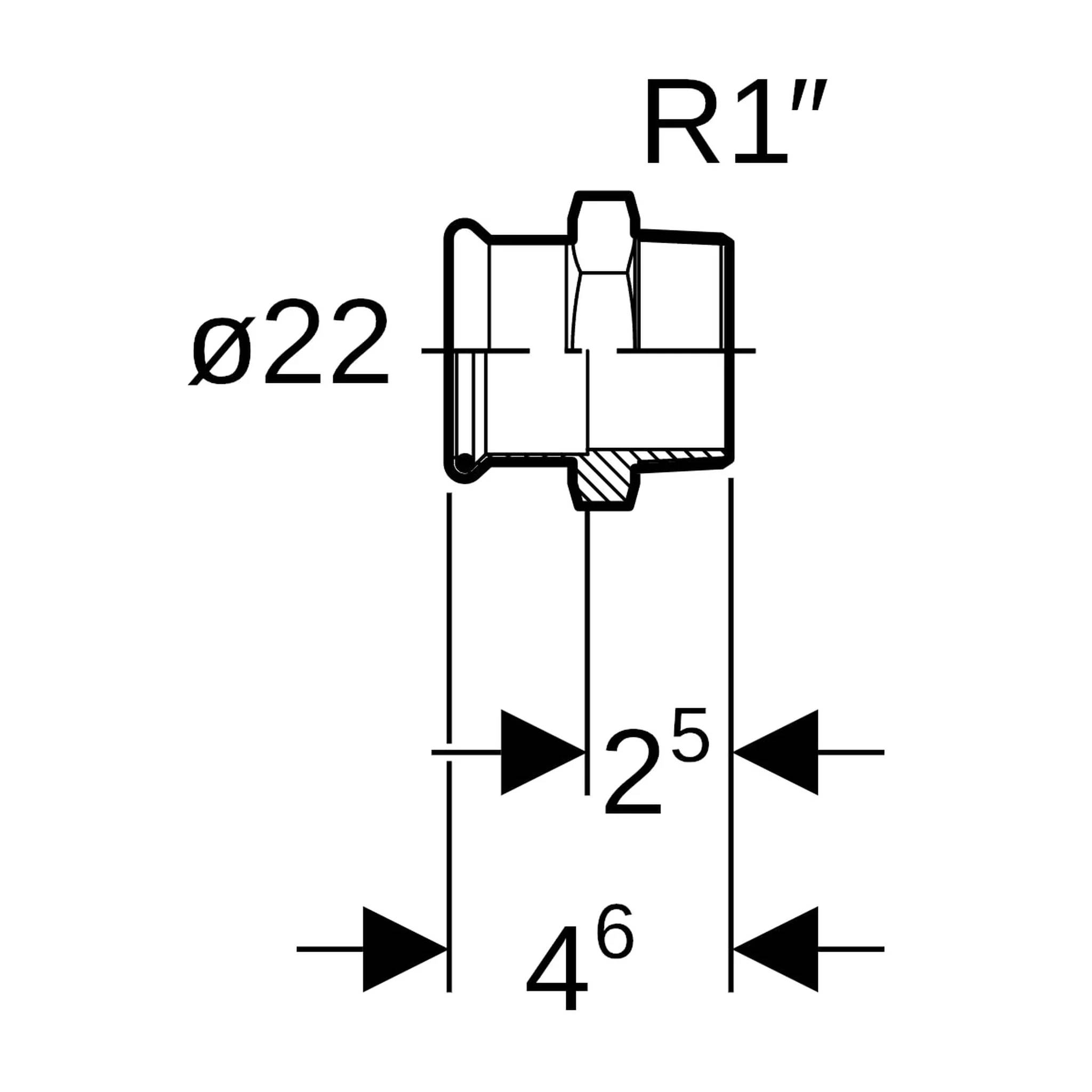 Geberit GE Mapress Therm Uebergang, d22mm, R1, NPW, 1 Stk.