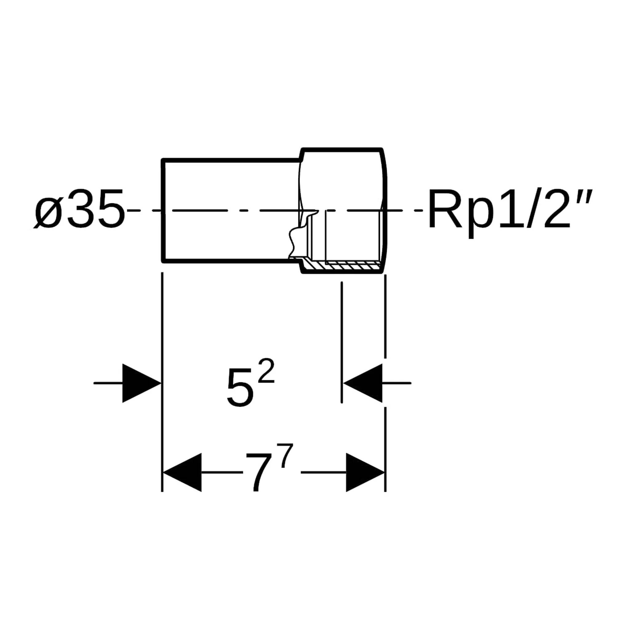 Geberit GE Mapress C-Stahl, Uebergang mit Einschubende, d35mm x Rp1/2, 1 Stk.