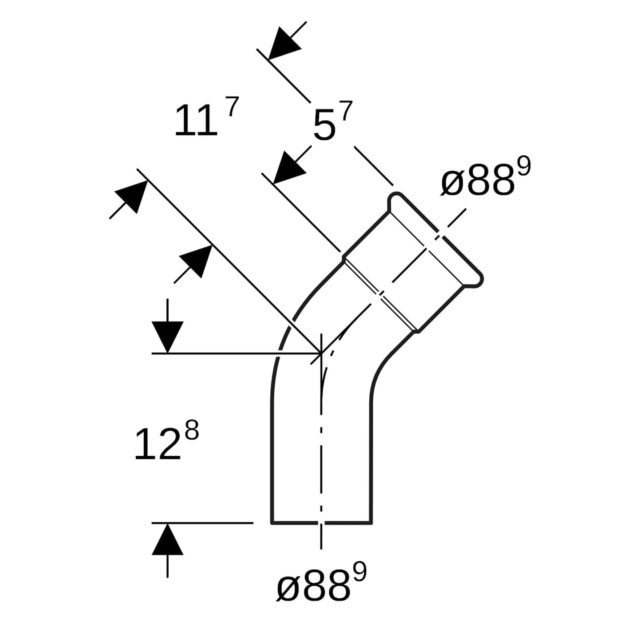 Geberit GE Mapress C-Stahl Bogen, Einschubende, 45°, 88,9 mm, verzinkt, 1 Stk.