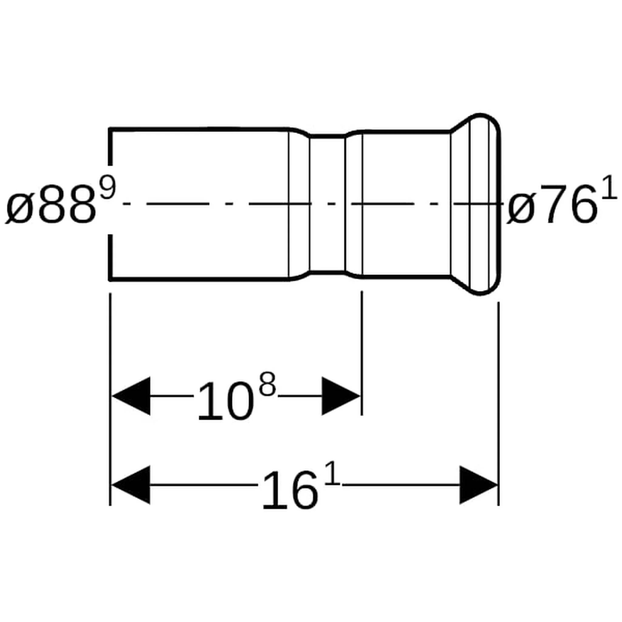 Geberit GE Mapress, C-Stahl, Reduktion mit Einschubende, d88,9, 76,1mm, 1 Stk.