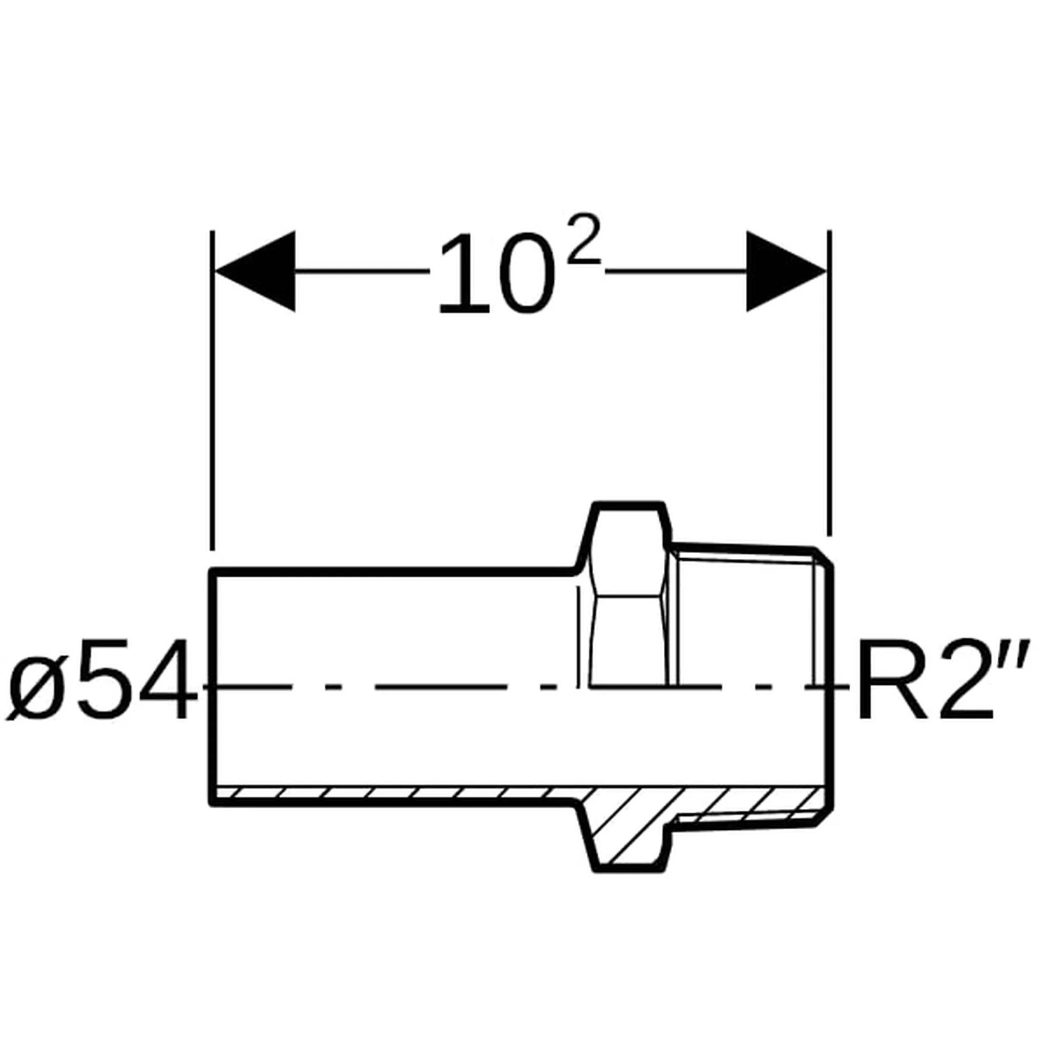 Geberit GE Mapress, C-Stahl, Uebergang mit Einschubende, d54mm x R2, 1 Stk.