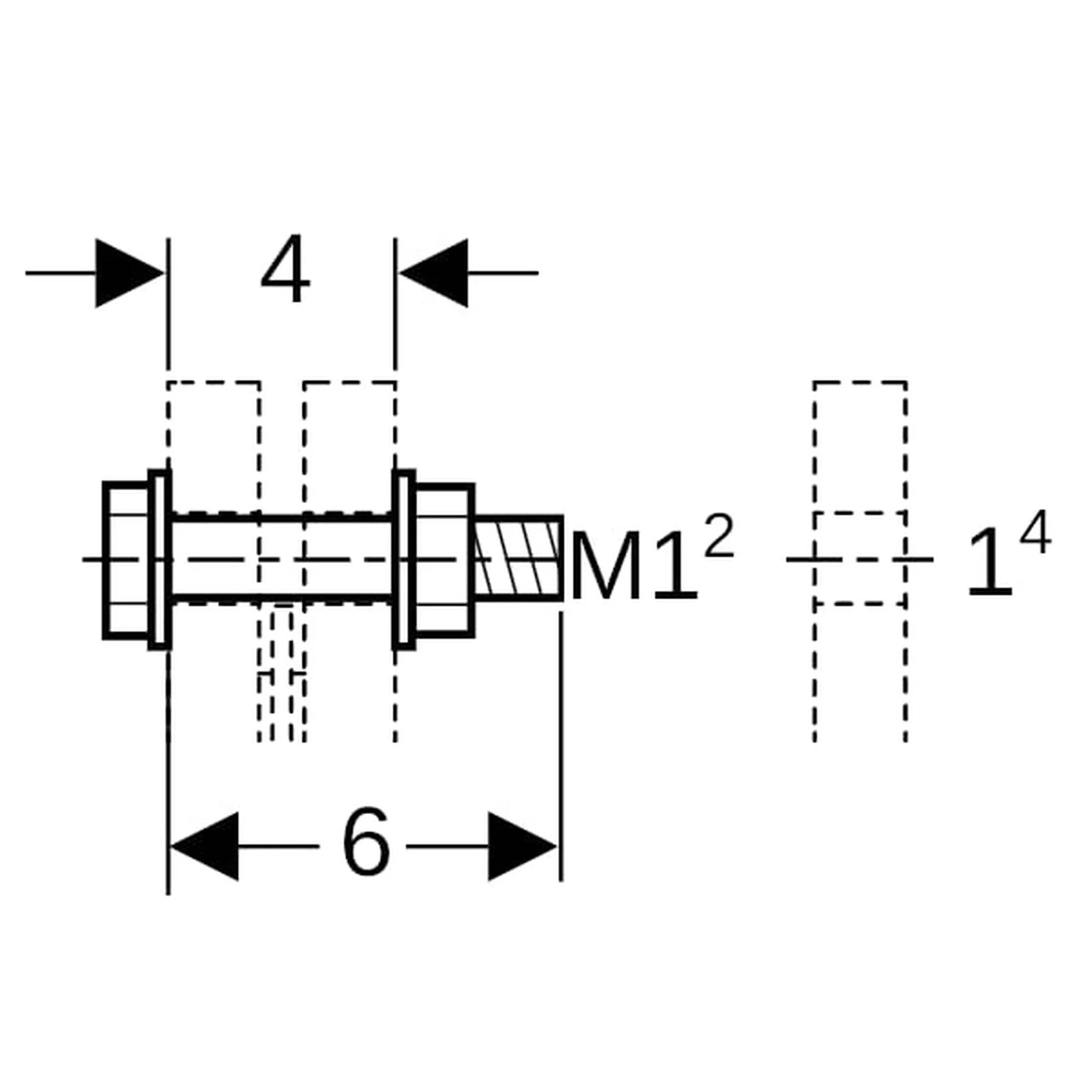 Geberit Mapress Schraubenset für Flansch, M12 x 60, verzinkt, 4 Stk.