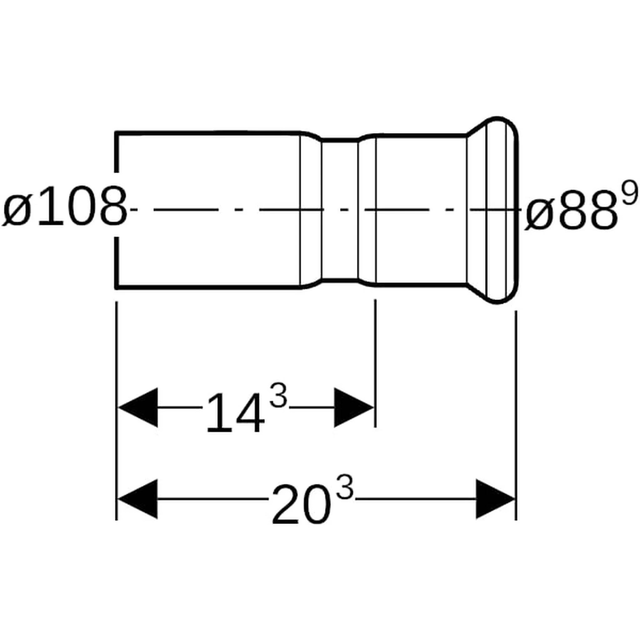 Geberit GE Mapress, C-Stahl, Reduktion, mit Einschubende, d108 x 88,9mm, 1 Stk.