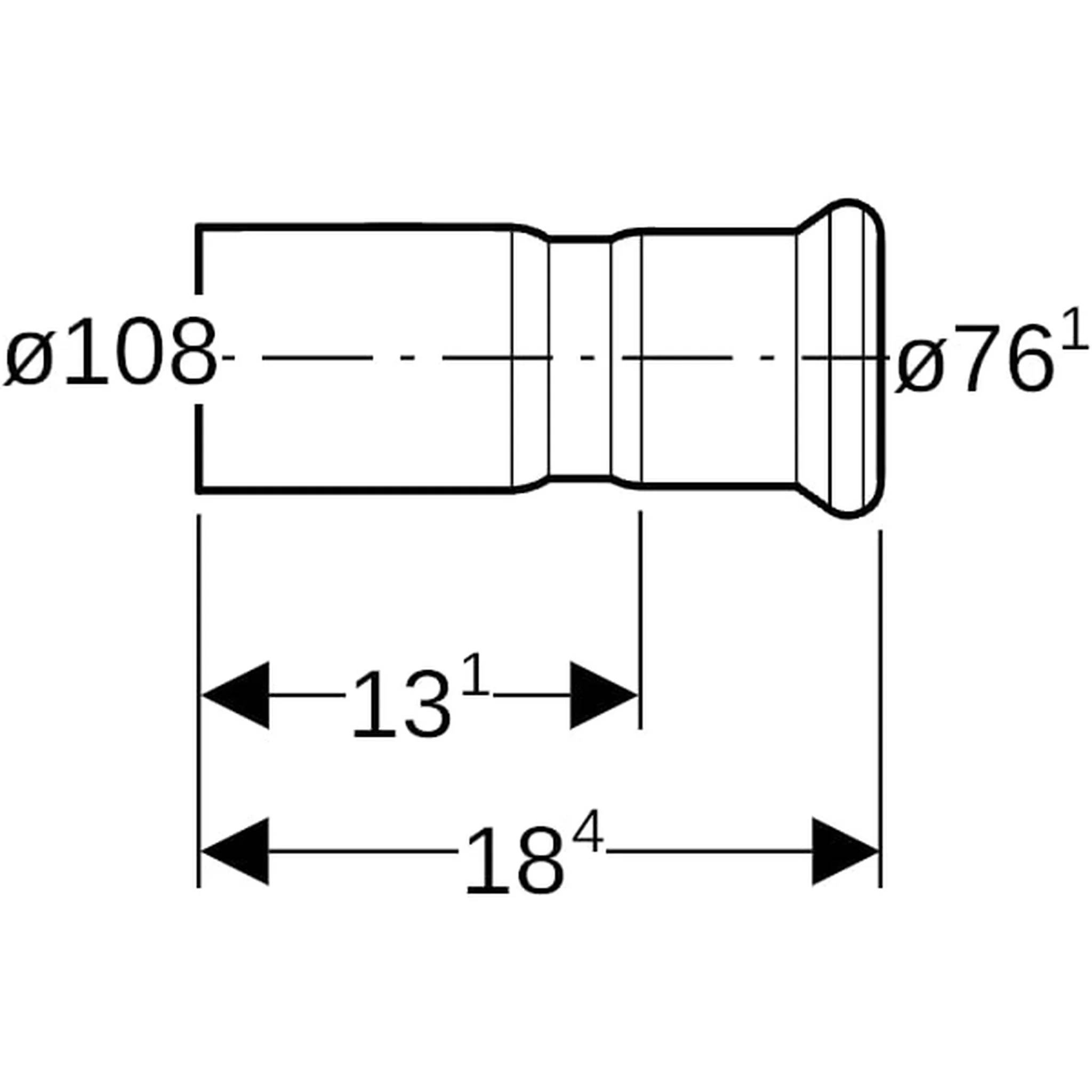 Geberit GE Mapress, C-Stahl, Reduktion, mit Einschubende, d108, 76,1mm, 1 Stk.