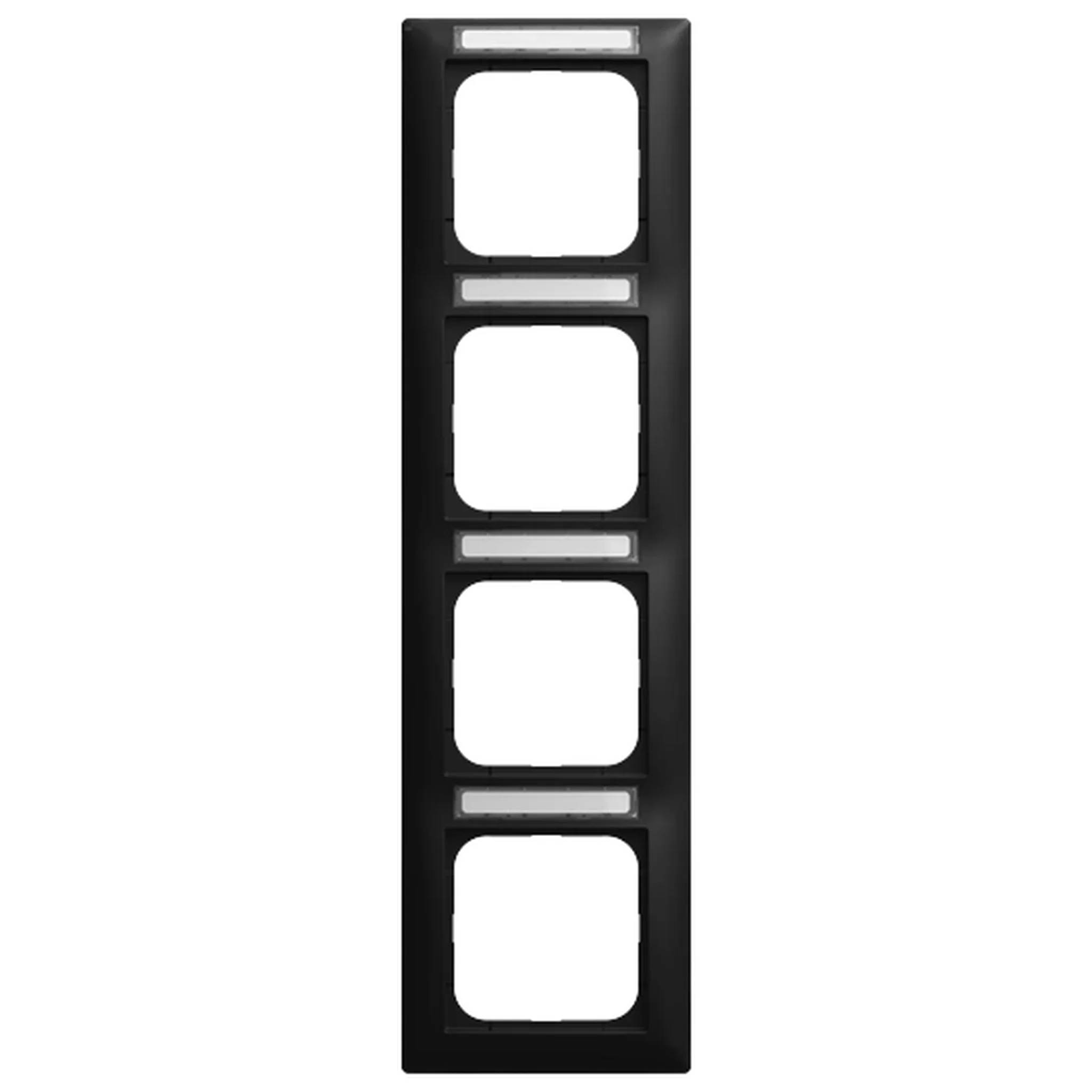 Busch-Jaeger Abdeckrahmen, 4-fach, Sichtfenster, senkrecht, Busch-balance® SI, 1 Stk.