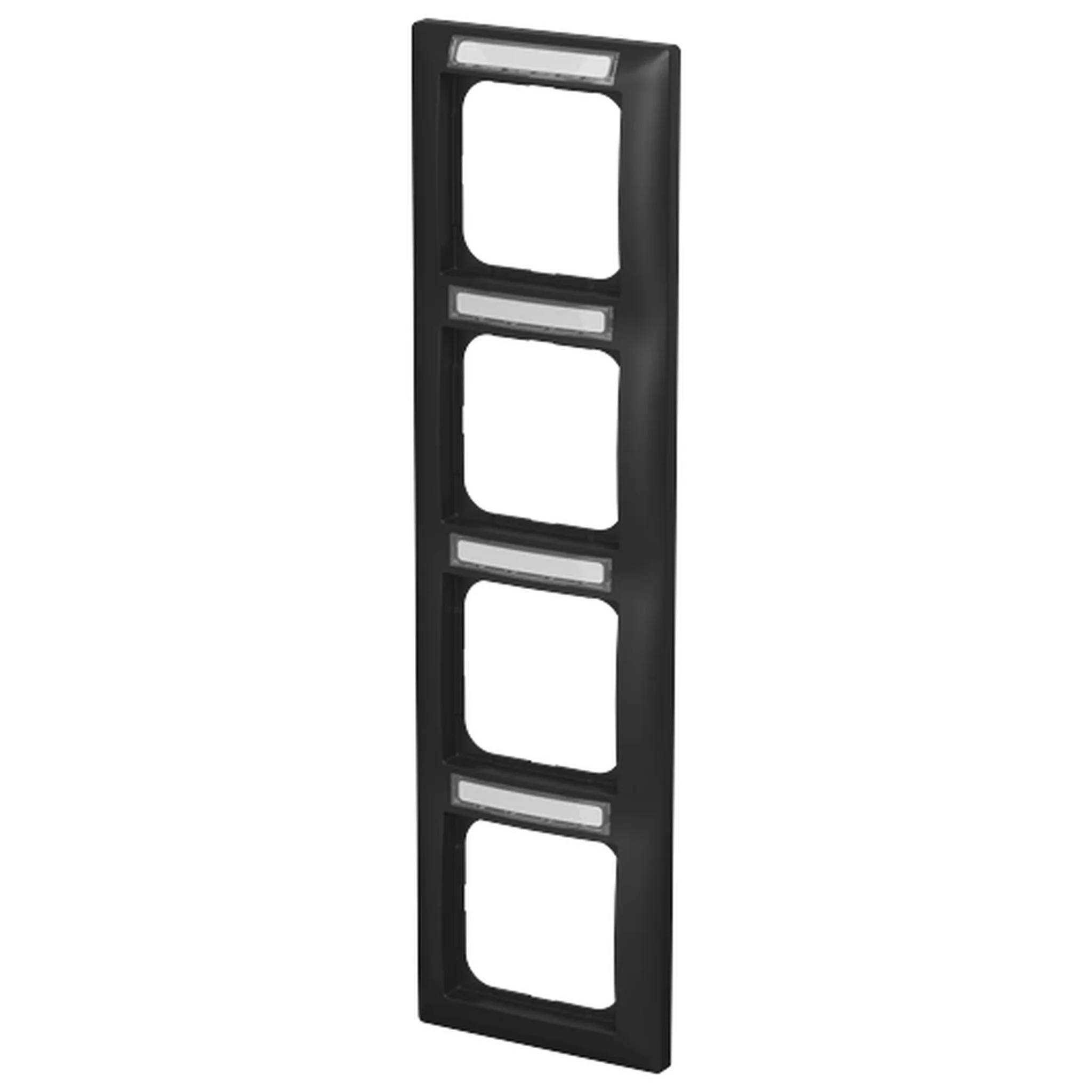Busch-Jaeger Abdeckrahmen, 4-fach, Sichtfenster, senkrecht, Busch-balance® SI, 1 Stk.