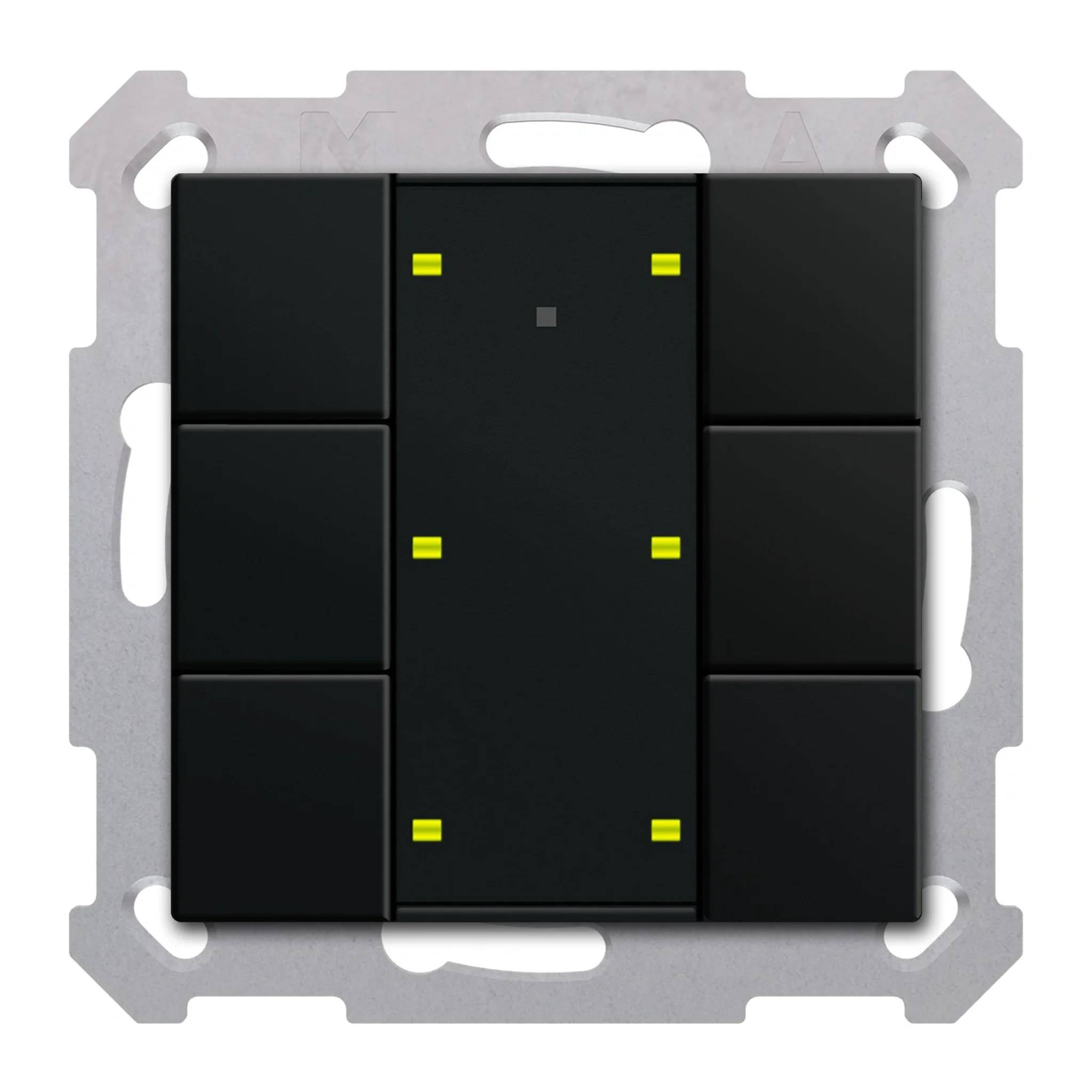 MDT KNX Taster Plus, TS 55, 6-fach, Schwarz matt, 1 Stk.