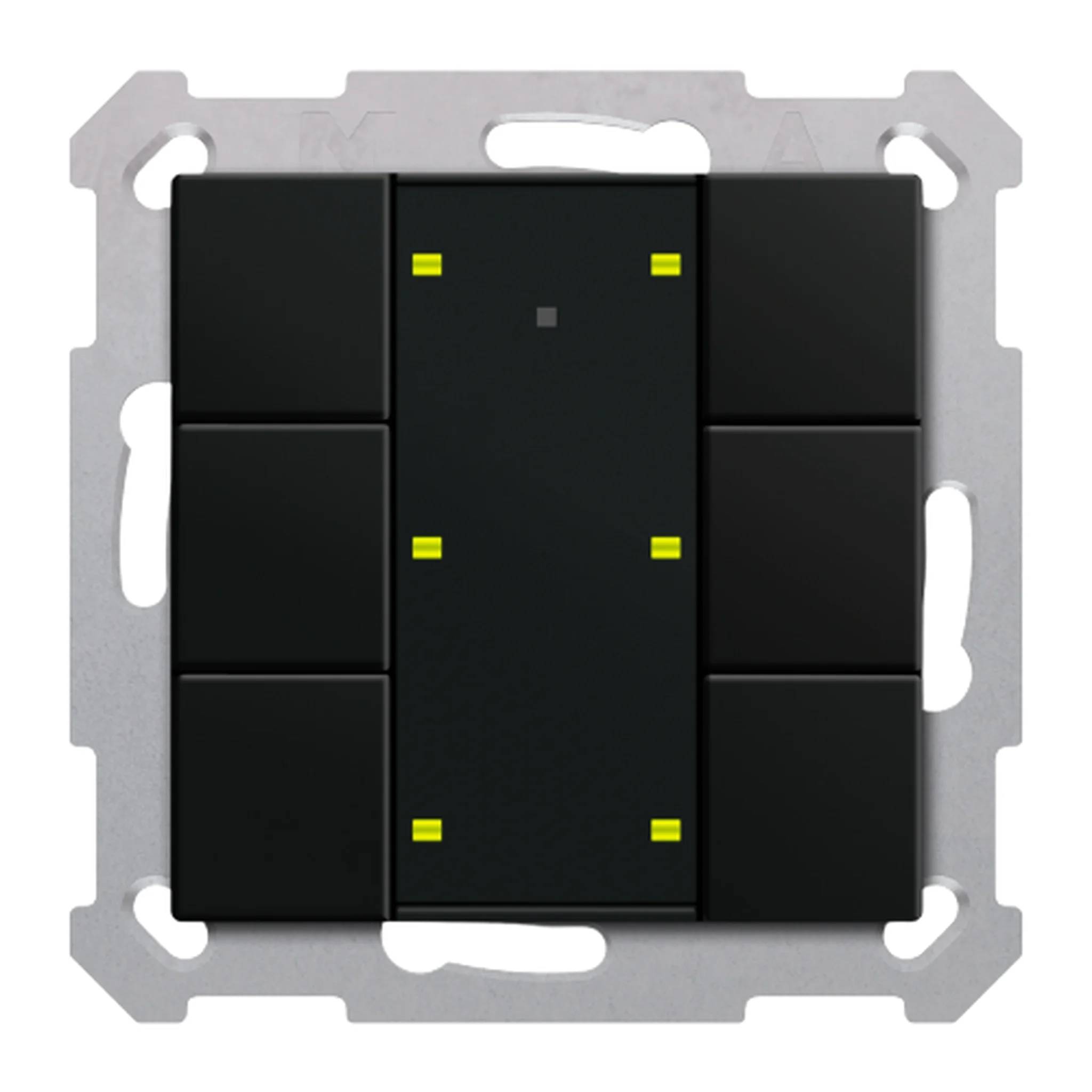 MDT KNX Taster Plus, TS 55, 6-fach, Schwarz matt, 1 Stk.