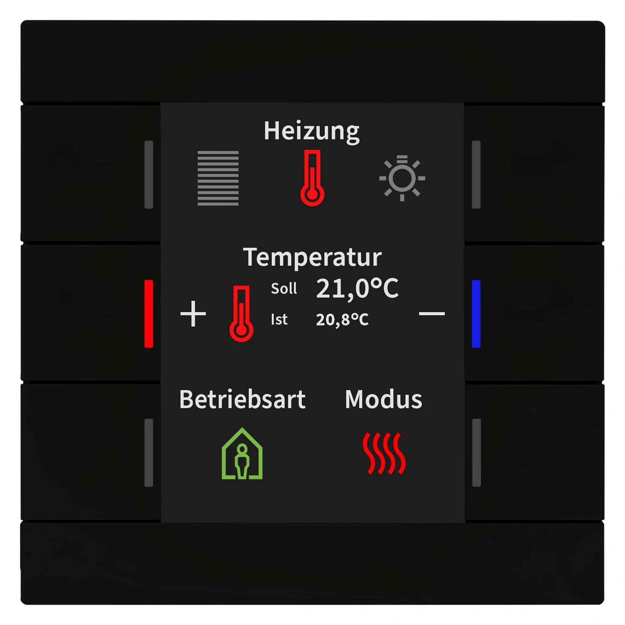 MDT KNX Taster Smart 86, Farbdisplay, Temperatursensor, Schwarz matt, 1 Stk.