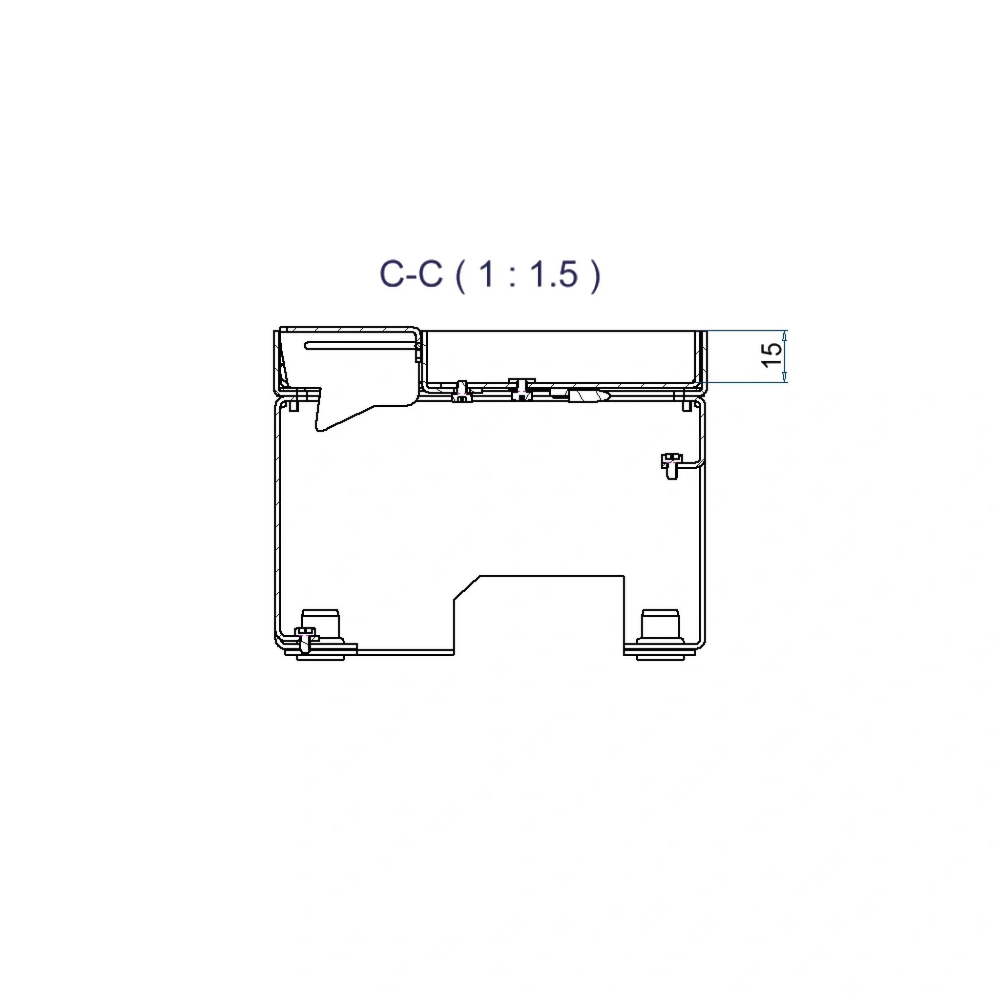 Querschnittstechnische Zeichnung mit der Bezeichnung „C-C (1:1,5)