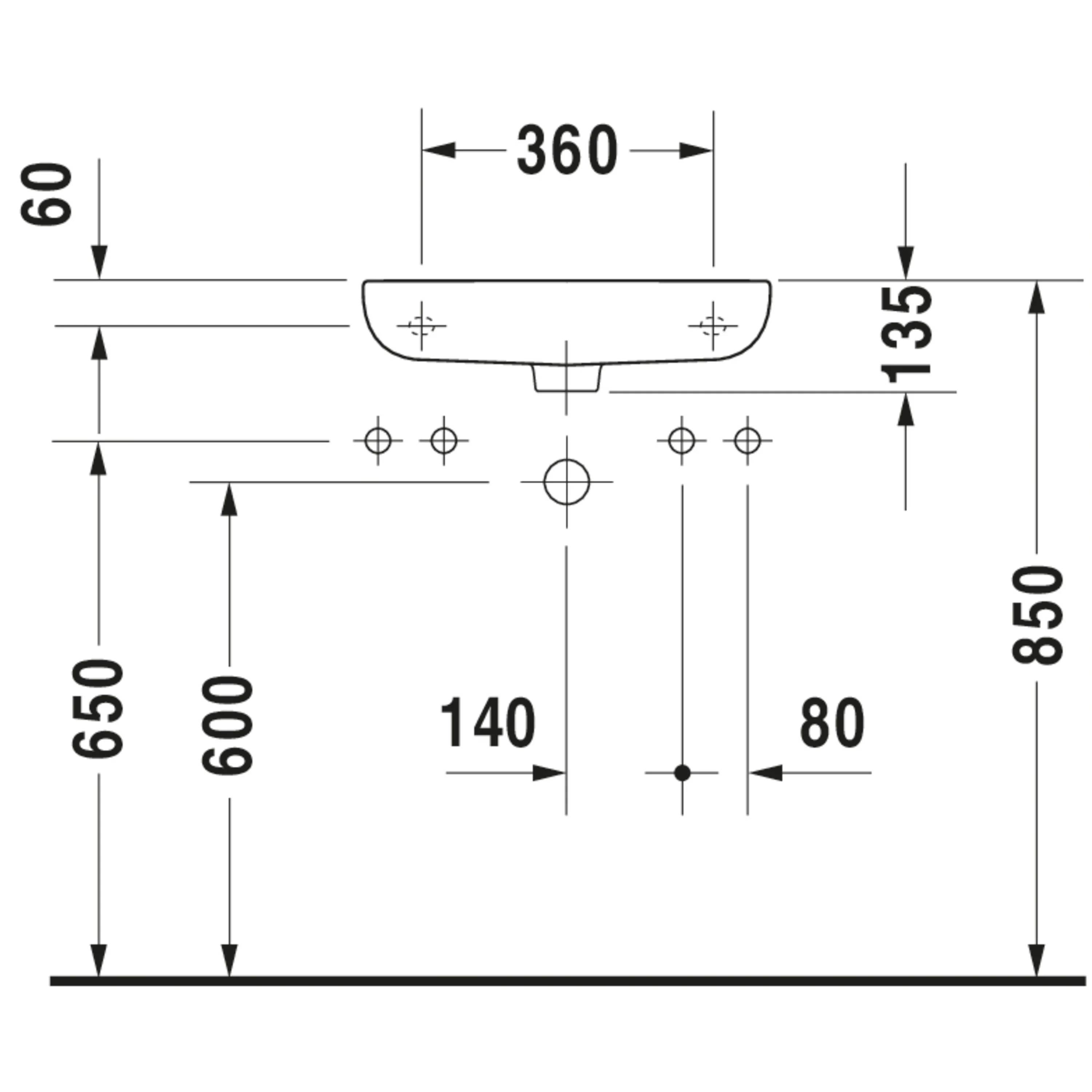 Duravit D-Code, Handwaschbecken, Weiß Hochglanz, 500 mm, 07065000082, 1 Stk.
