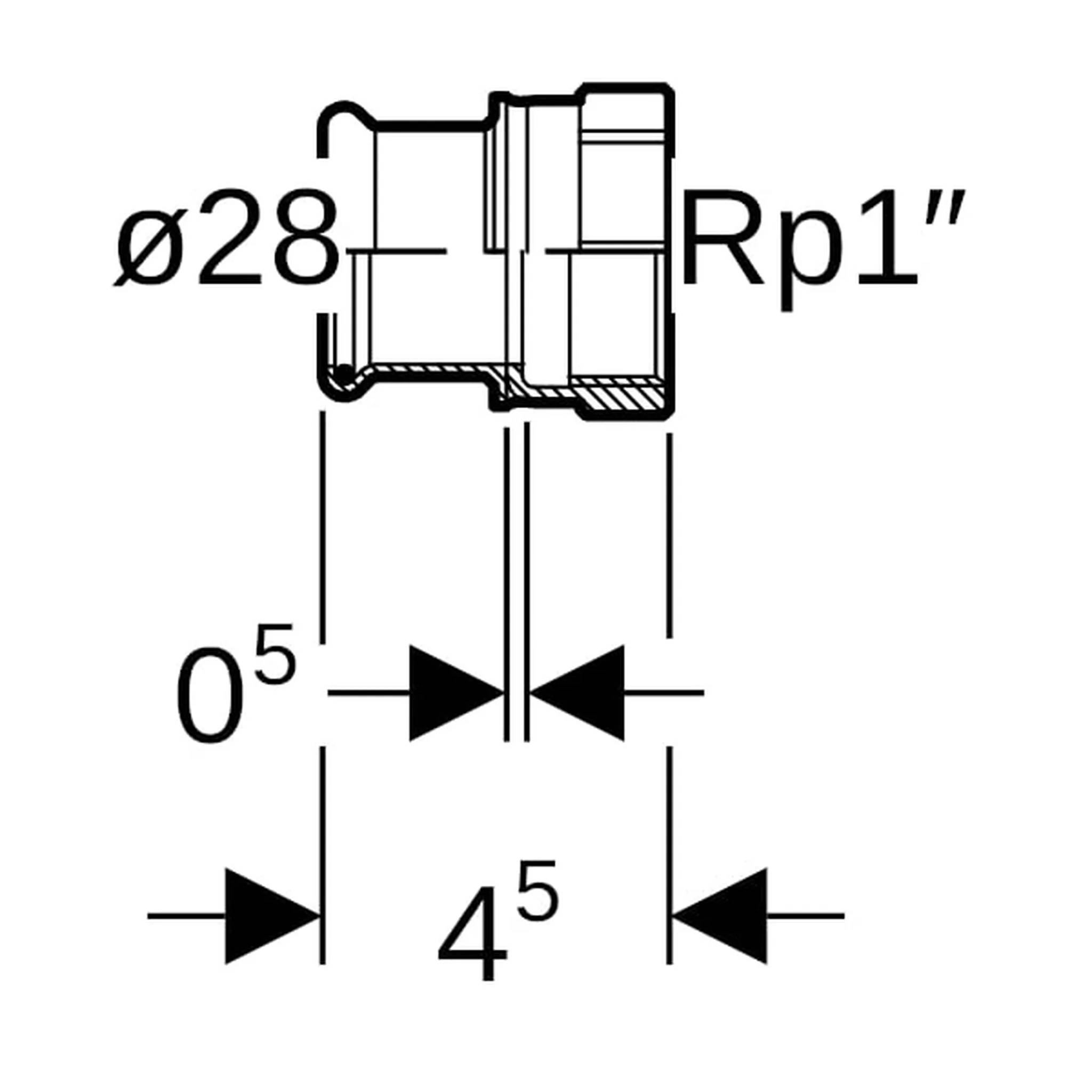 Geberit GE, Mapress, Kupfer, Übergang, d28mm, Rp1, 1 Stk.